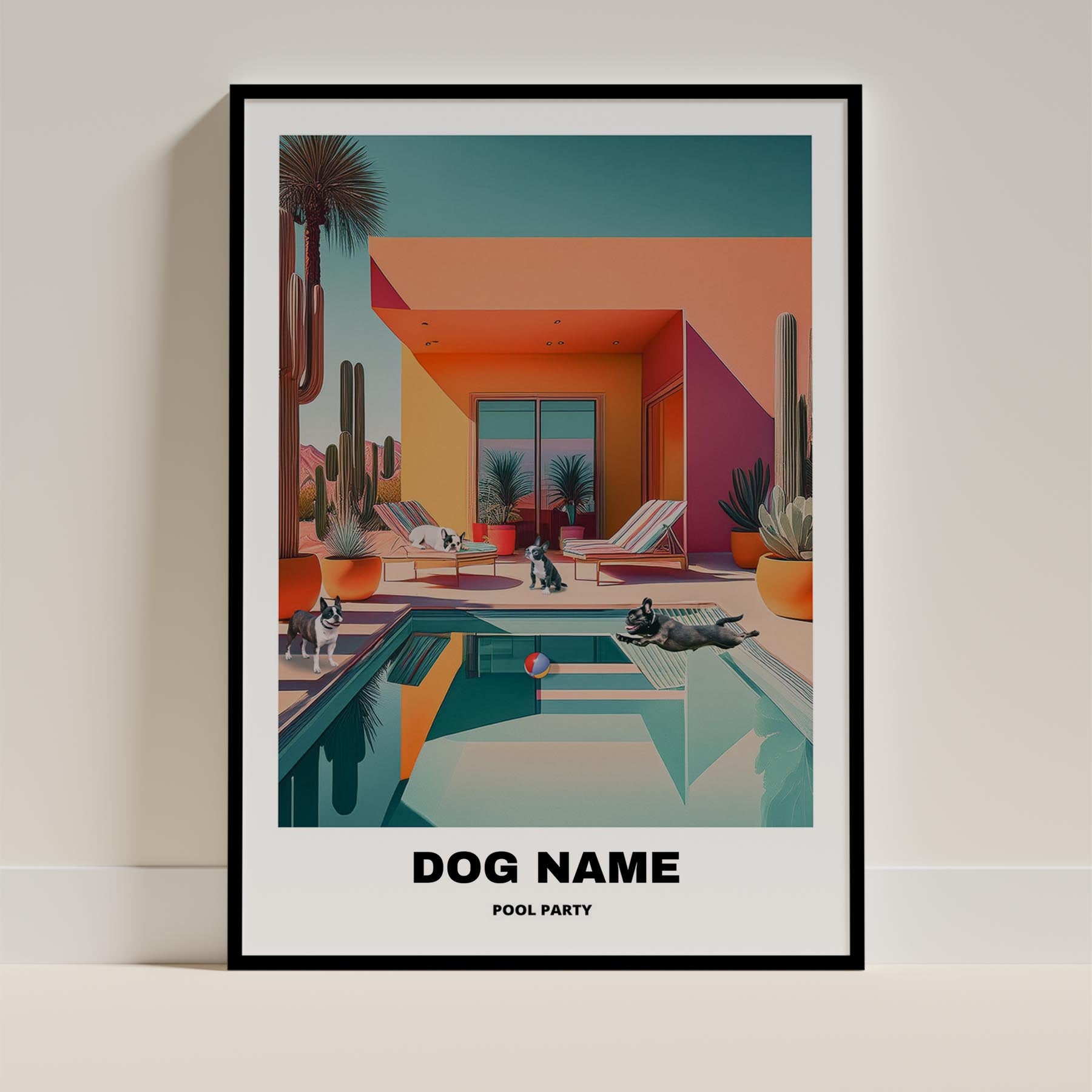 Boston Terrier Custom Pool Party WITH TEXT image 0