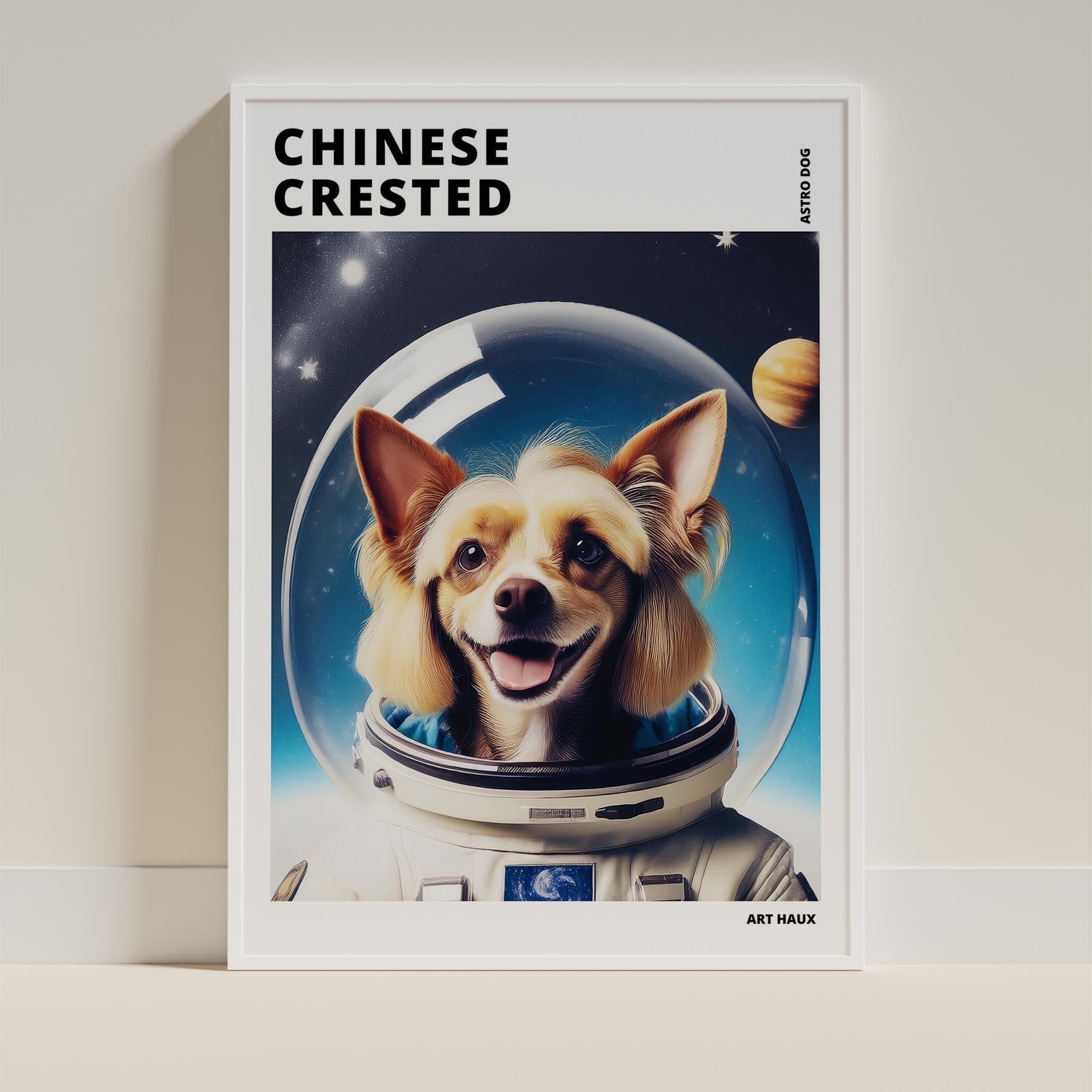 Chinese Crested Astronaut Dog Series with Text Astro Dog image 9