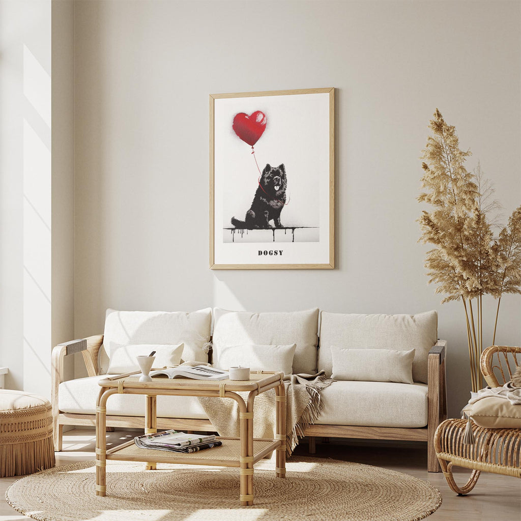 Chow Chow DOGSY Series inspired by the Art of Banksy with text Dogsy image 2