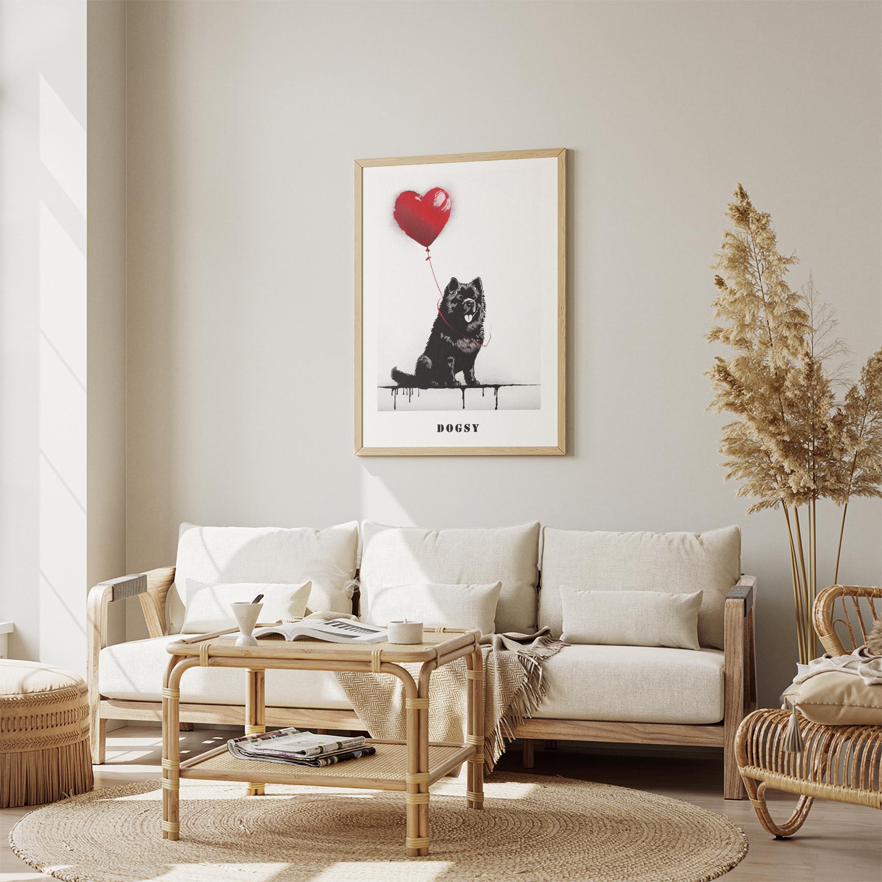 Chow Chow DOGSY Series inspired by the Art of Banksy with text Dogsy image 2