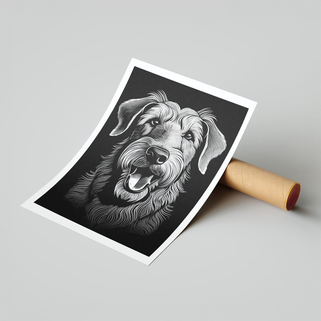 Irish Wolfhound Line Dog Series in Black and White image 6