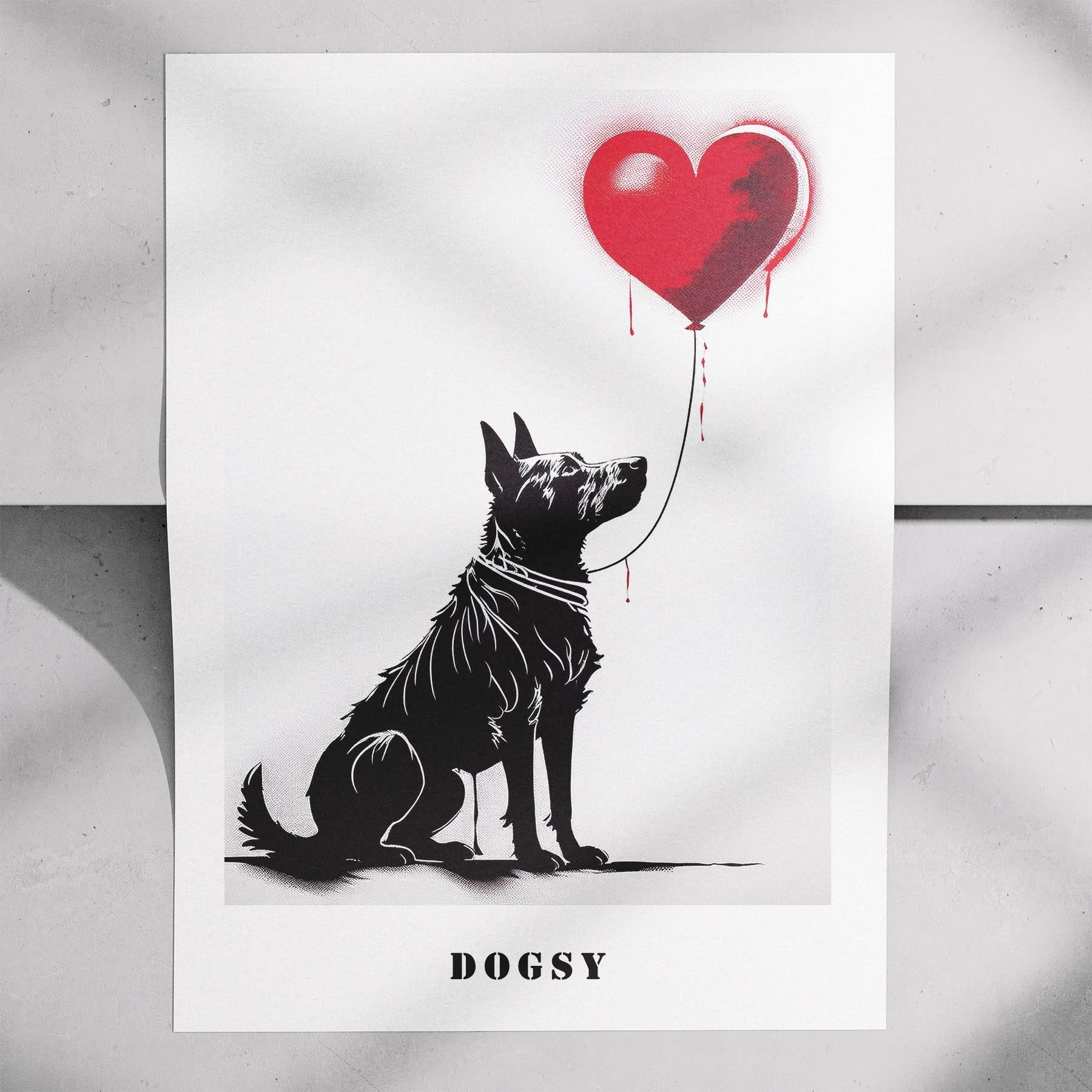 Cattle Dog DOGSY Series inspired by the Art of Banksy with text Dogsy image 7
