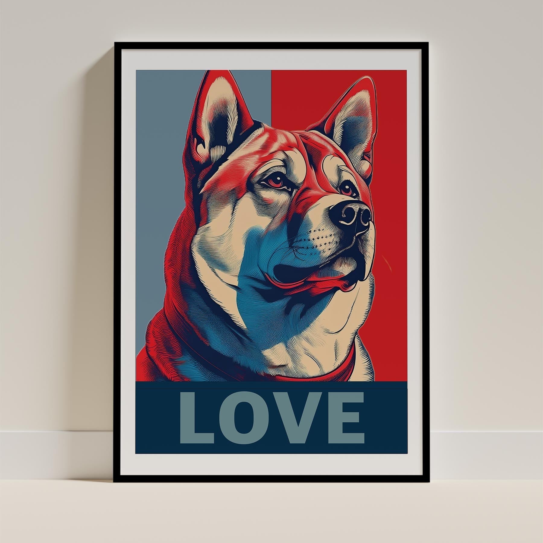 Akita Inu LOVE Series Inspired by the Obama Poster image 0