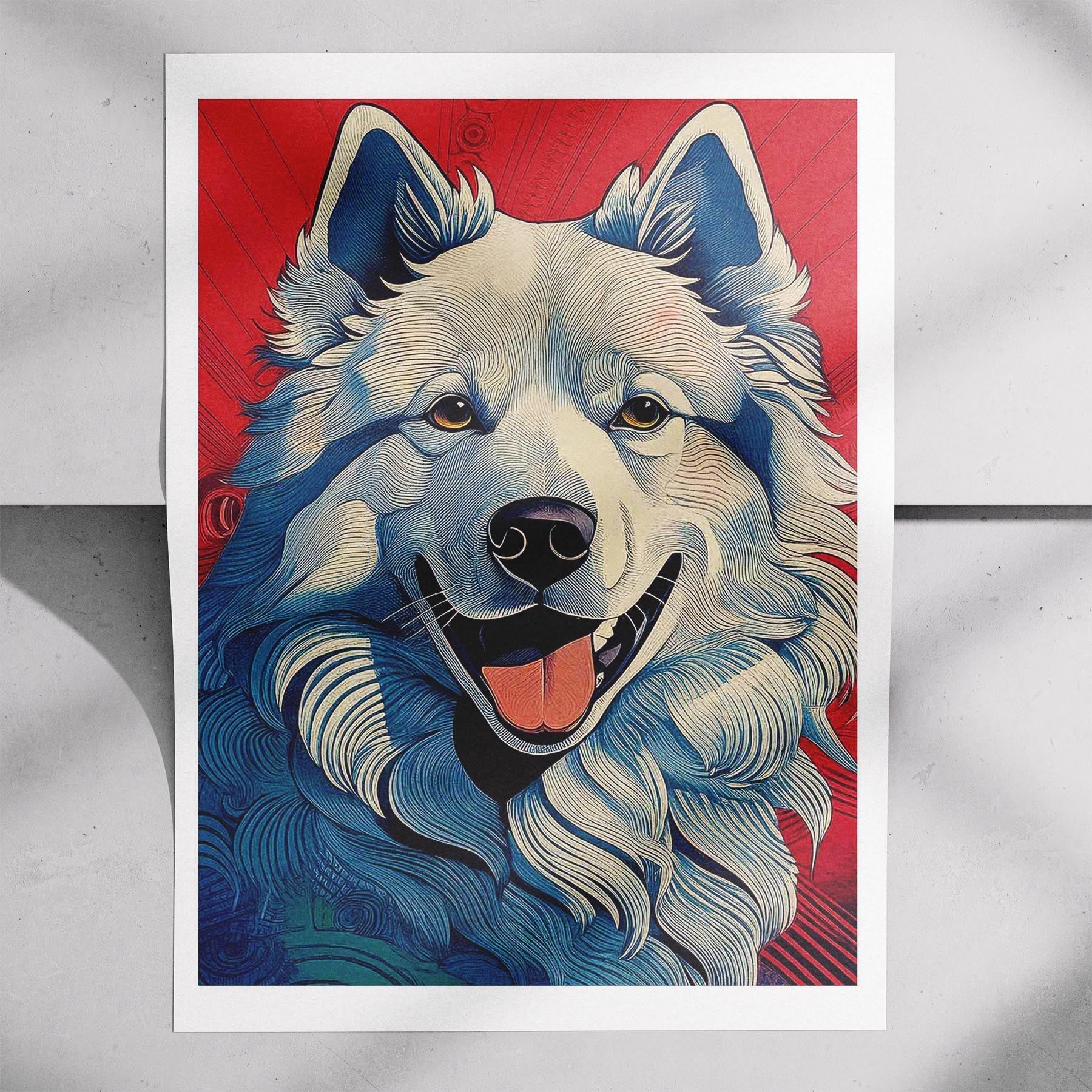 Samoyed Hokusai Japanese Inspired Dog Series image 7