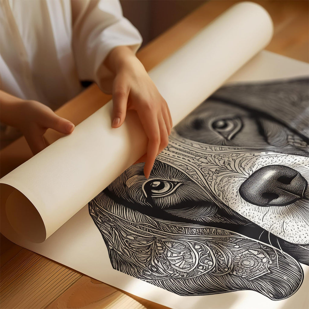 English Springer Spaniel Mandala Black and White Dog Series image 1