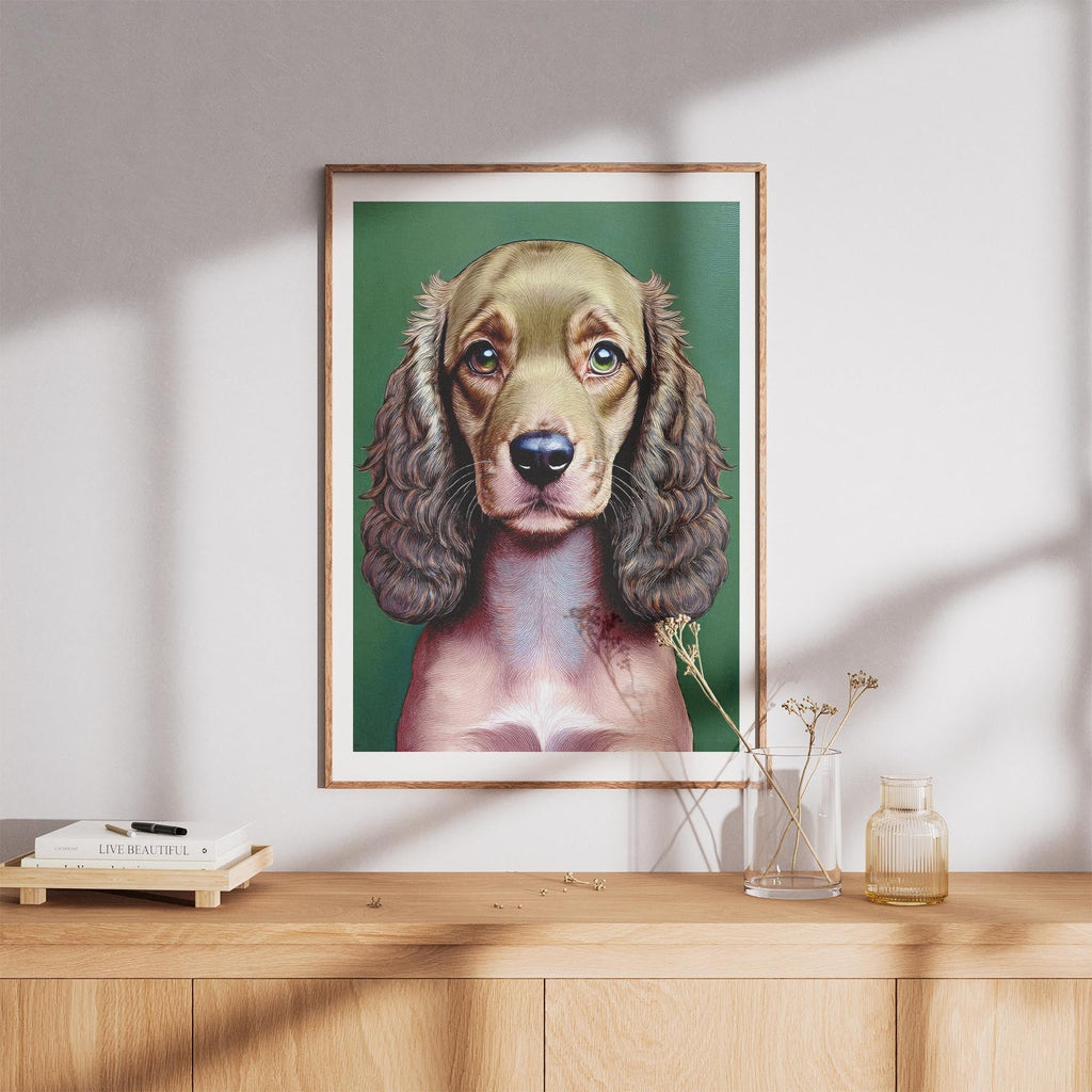 Cocker Spaniel Green Painted Series image 8
