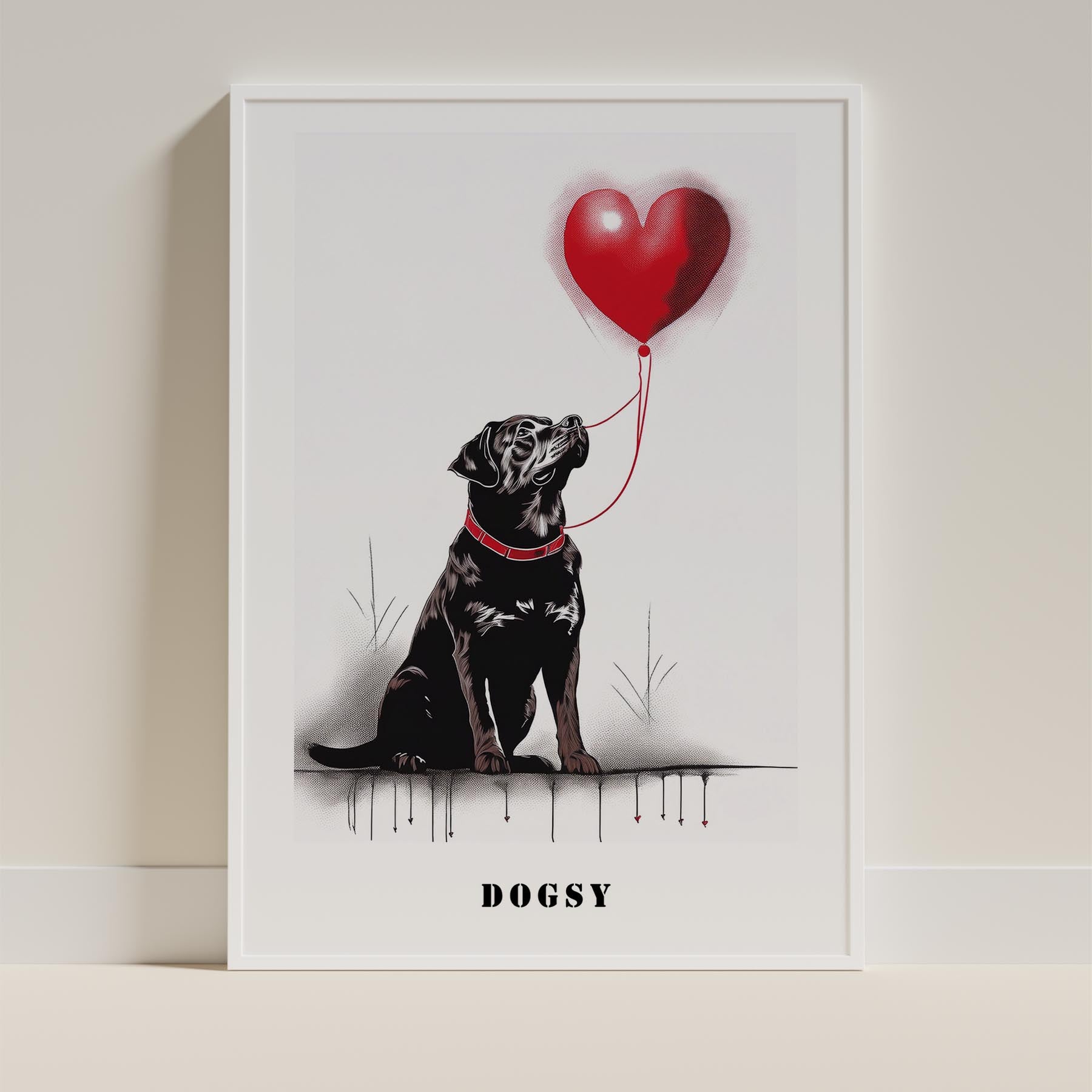 Rottweiler DOGSY Series inspired by the Art of Banksy with text Dogsy image 9