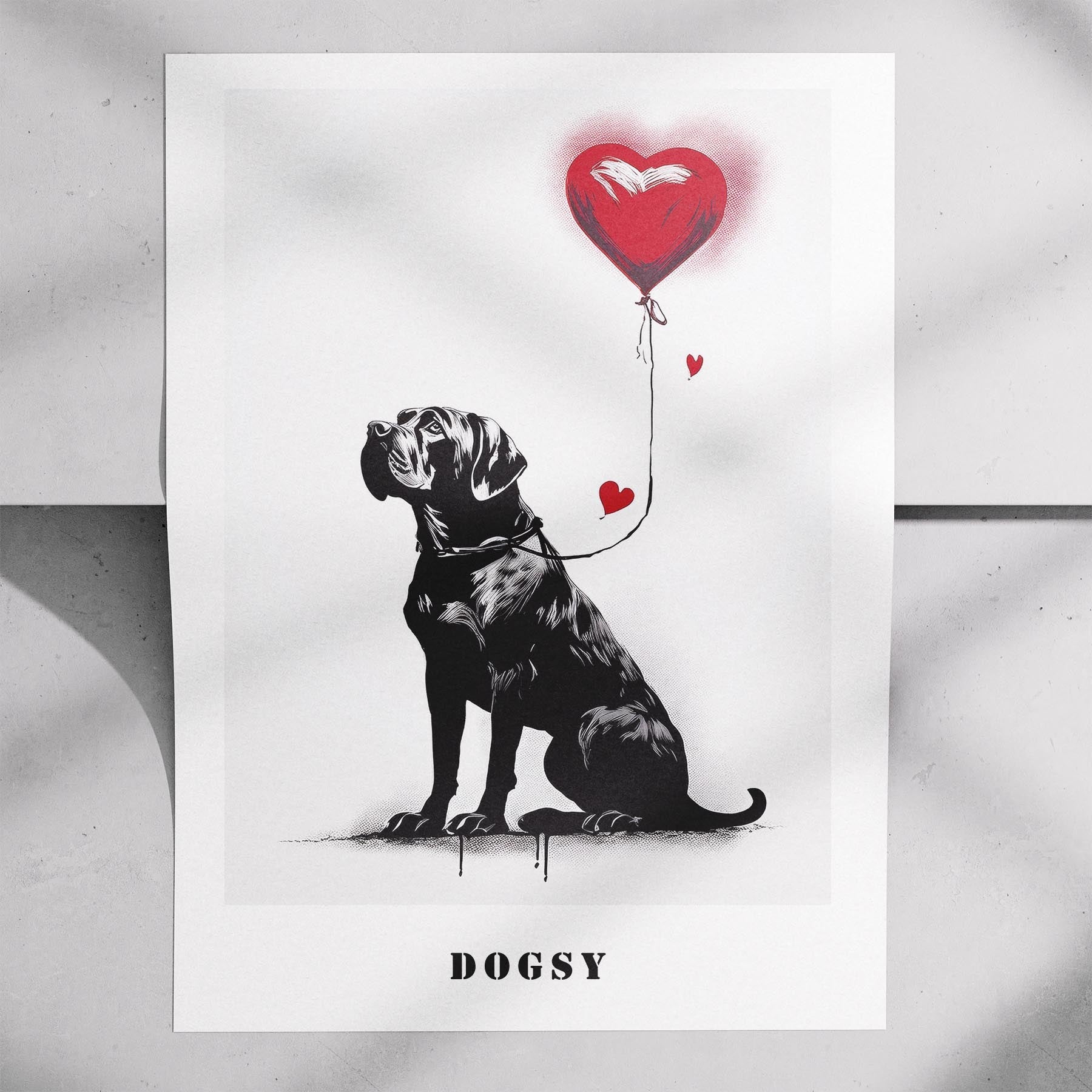 Dogue de Bordeaux DOGSY Series inspired by the Art of Banksy with text Dogsy image 7
