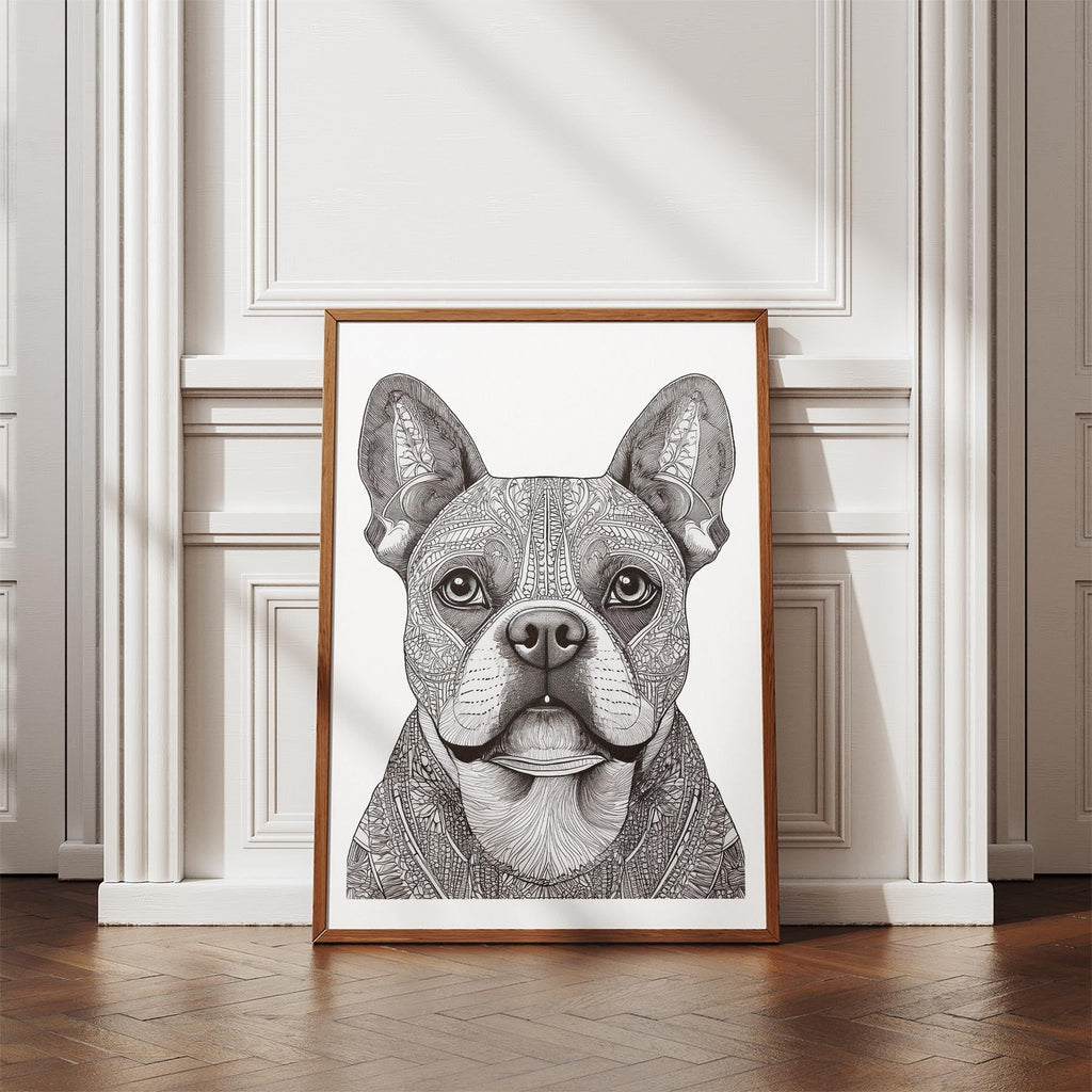 French Bulldog Mandala Black and White Dog Series image 4