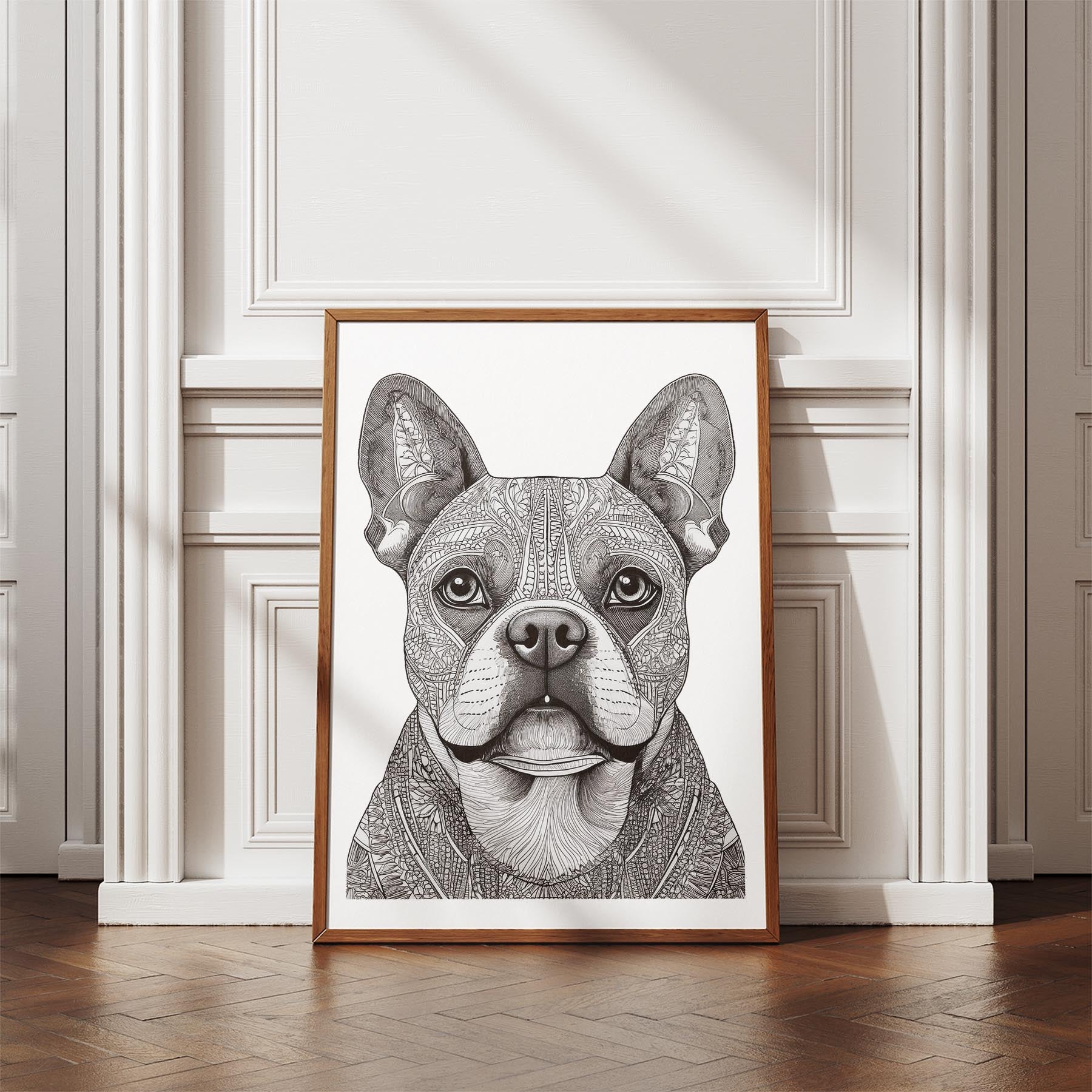 French Bulldog Mandala Black and White Dog Series image 4