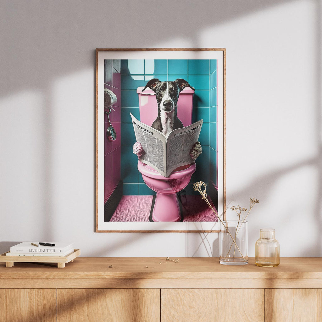 Greyhound Toilet Dogs PInk and Turquise image 8
