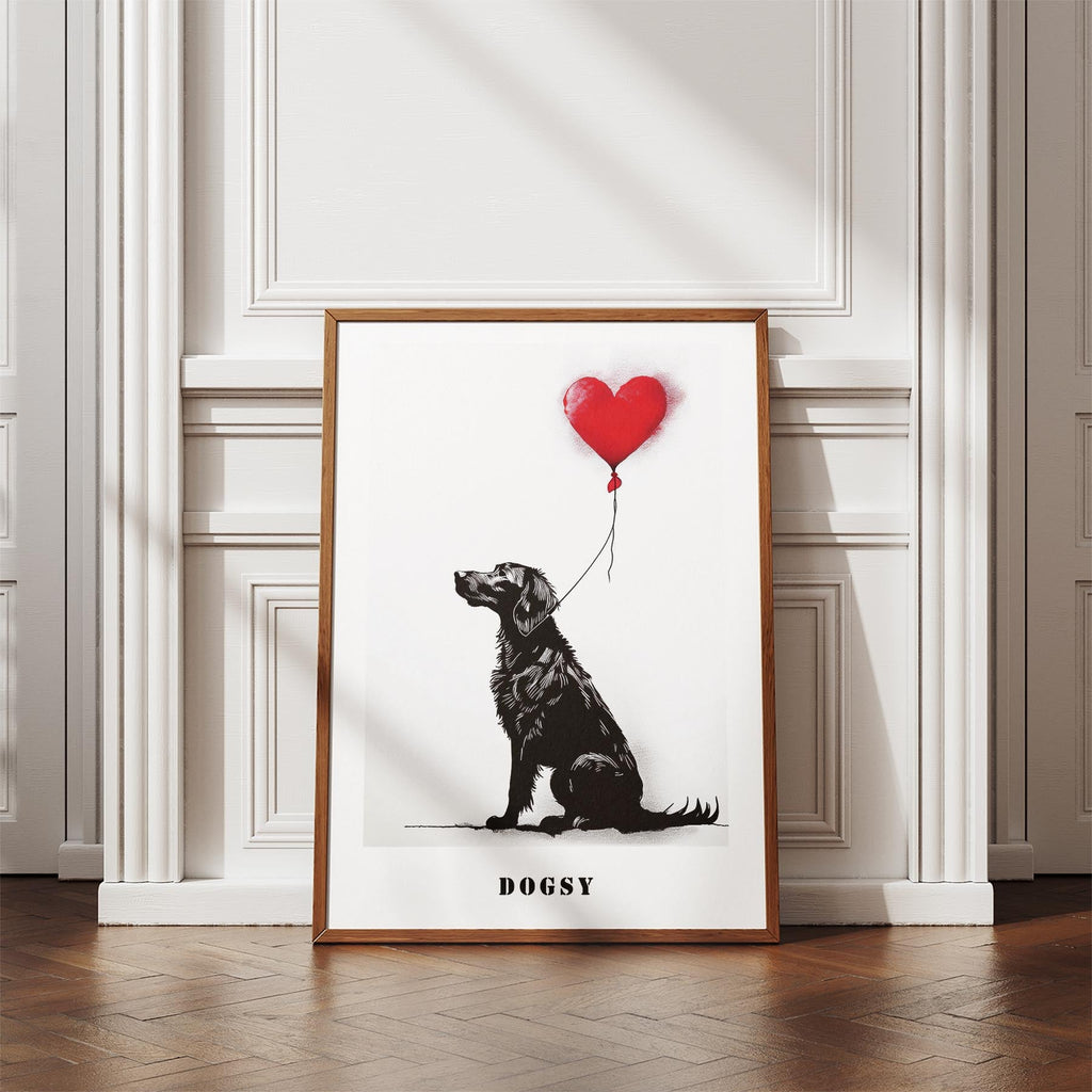 Curly Coated Retriever DOGSY Series inspired by the Art of Banksy with text Dogs image 4