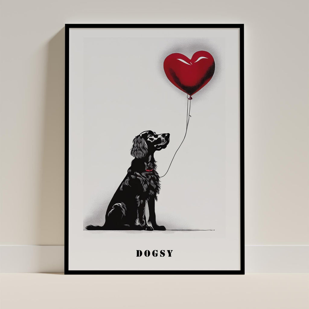 Irish Setter DOGSY Series inspired by the Art of Banksy with text Dogsy image 0