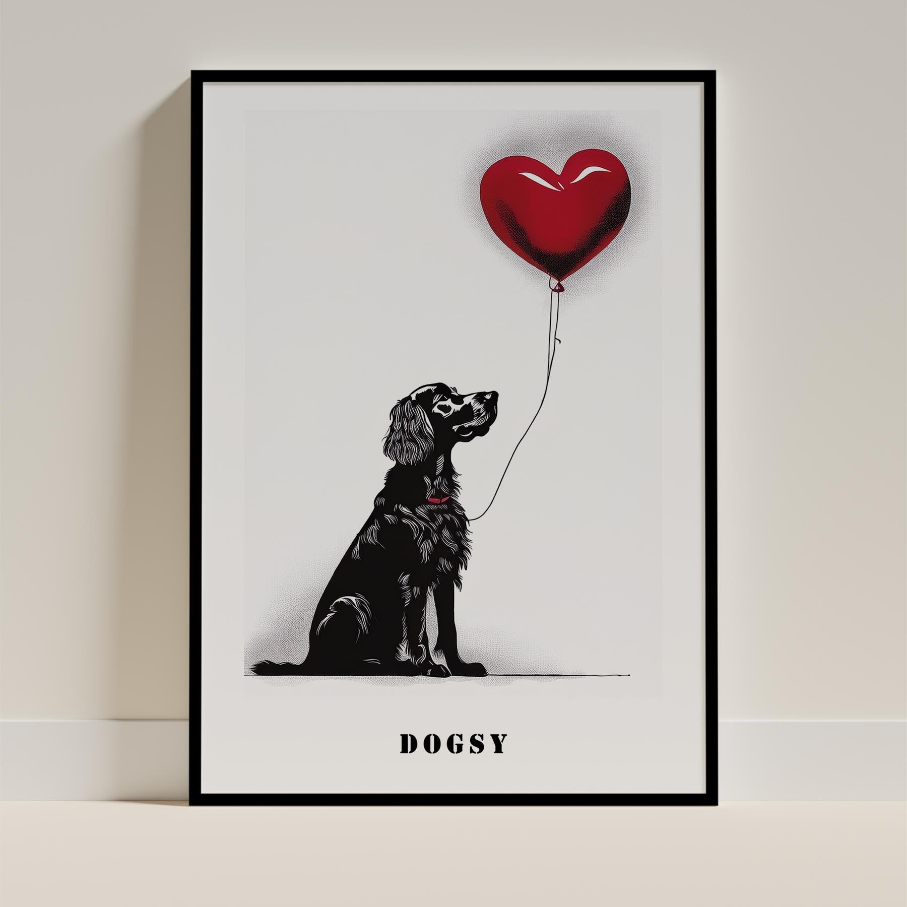 Irish Setter DOGSY Series inspired by the Art of Banksy with text Dogsy image 0