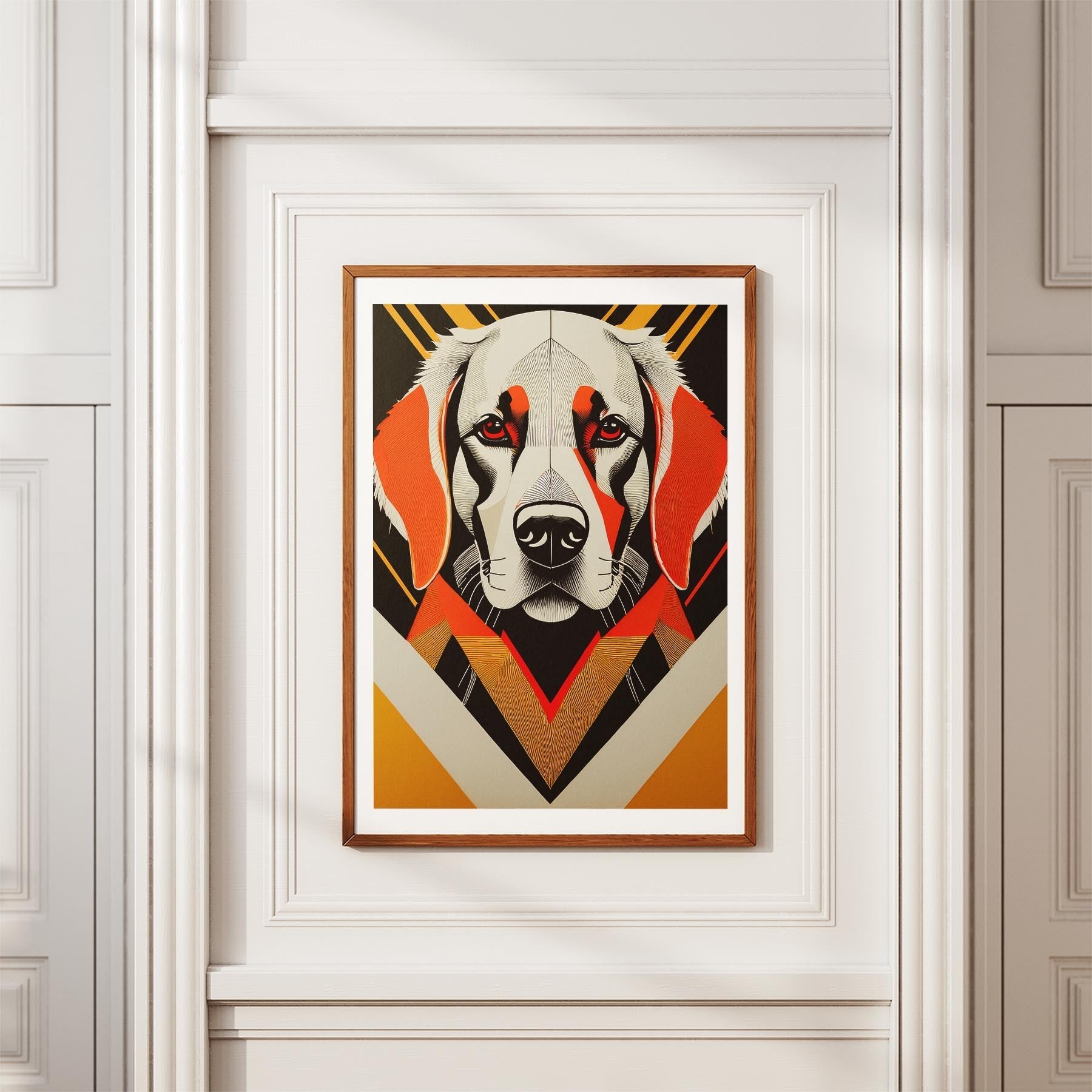 Golden Retriever Geometric Orange Series image 3
