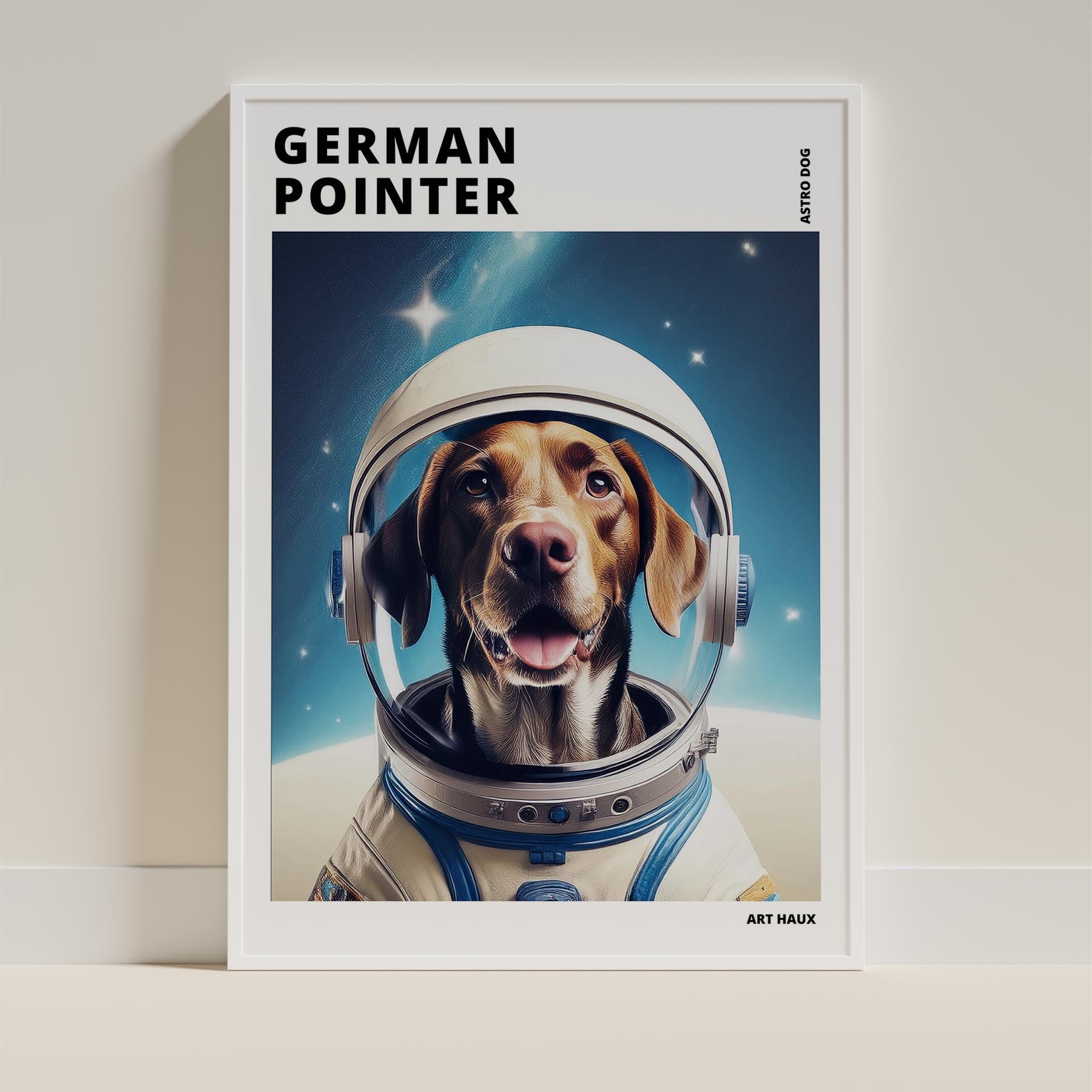 German Pointer Astronaut Dog Series with Text Astro Dog image 9