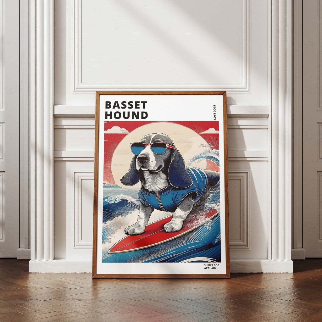 Basset Hound Hokosai Surfer Dogs 1 image 4