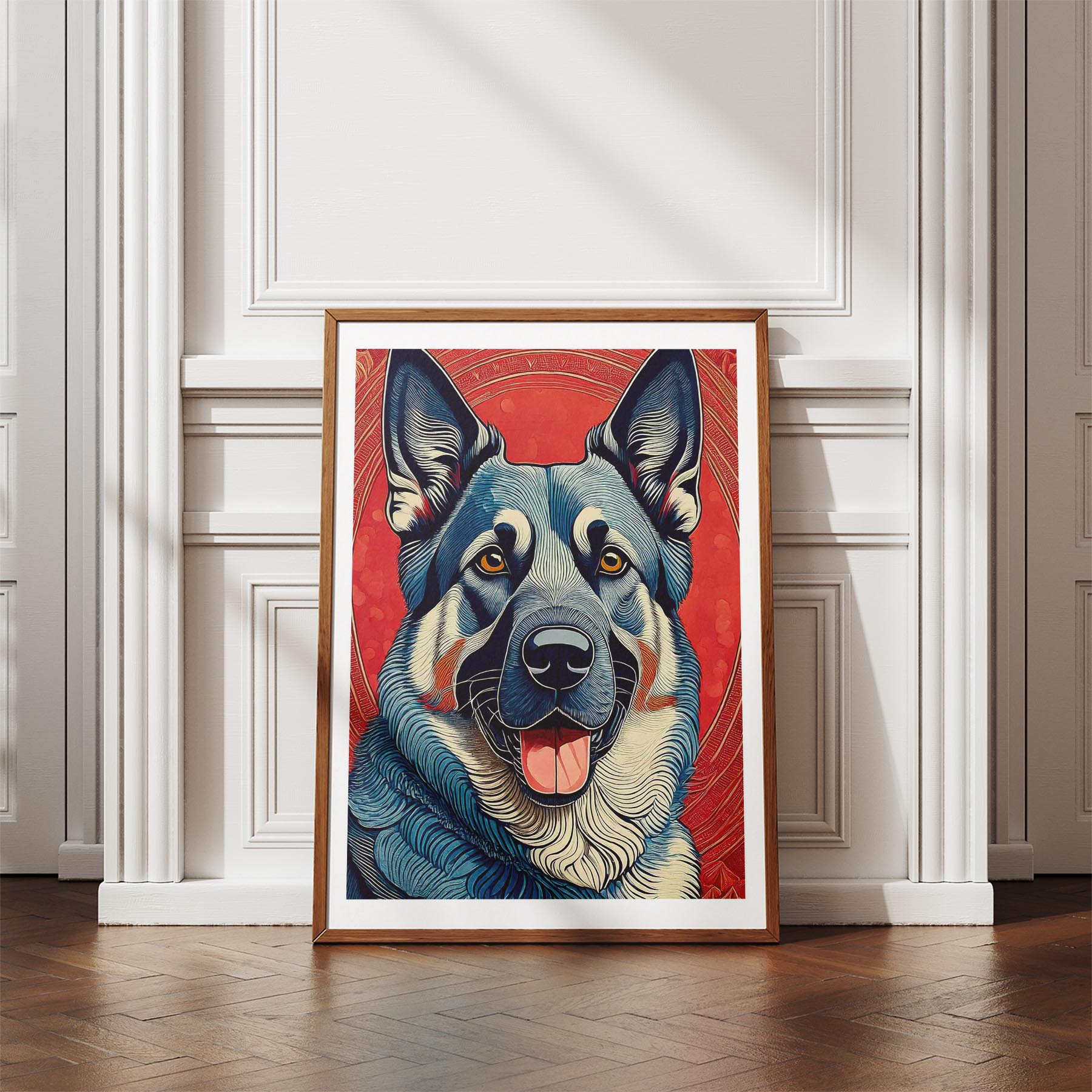 German Shepherd Hokusai Japanese Inspired Dog Series image 4