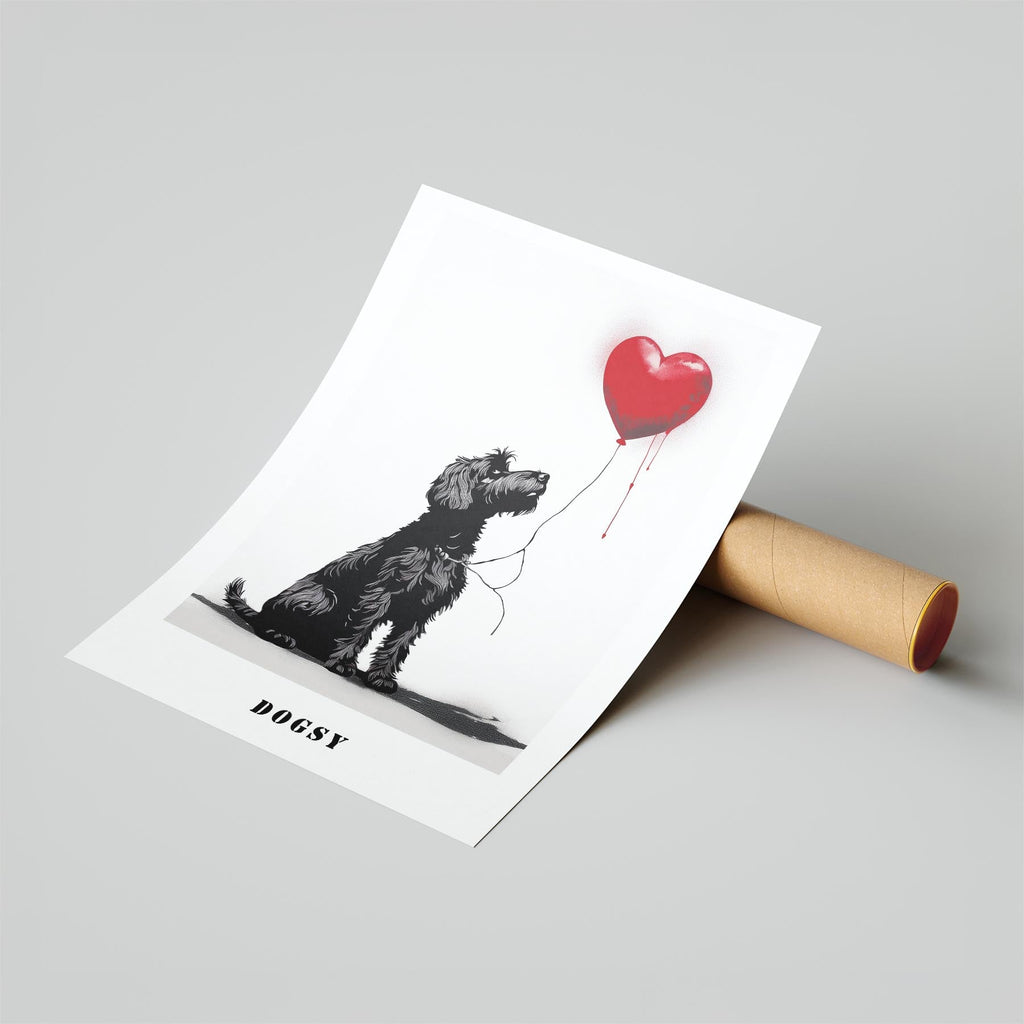 Black Russian Terrier DOGSY Series inspired by the Art of Banksy with text Dogsy image 6