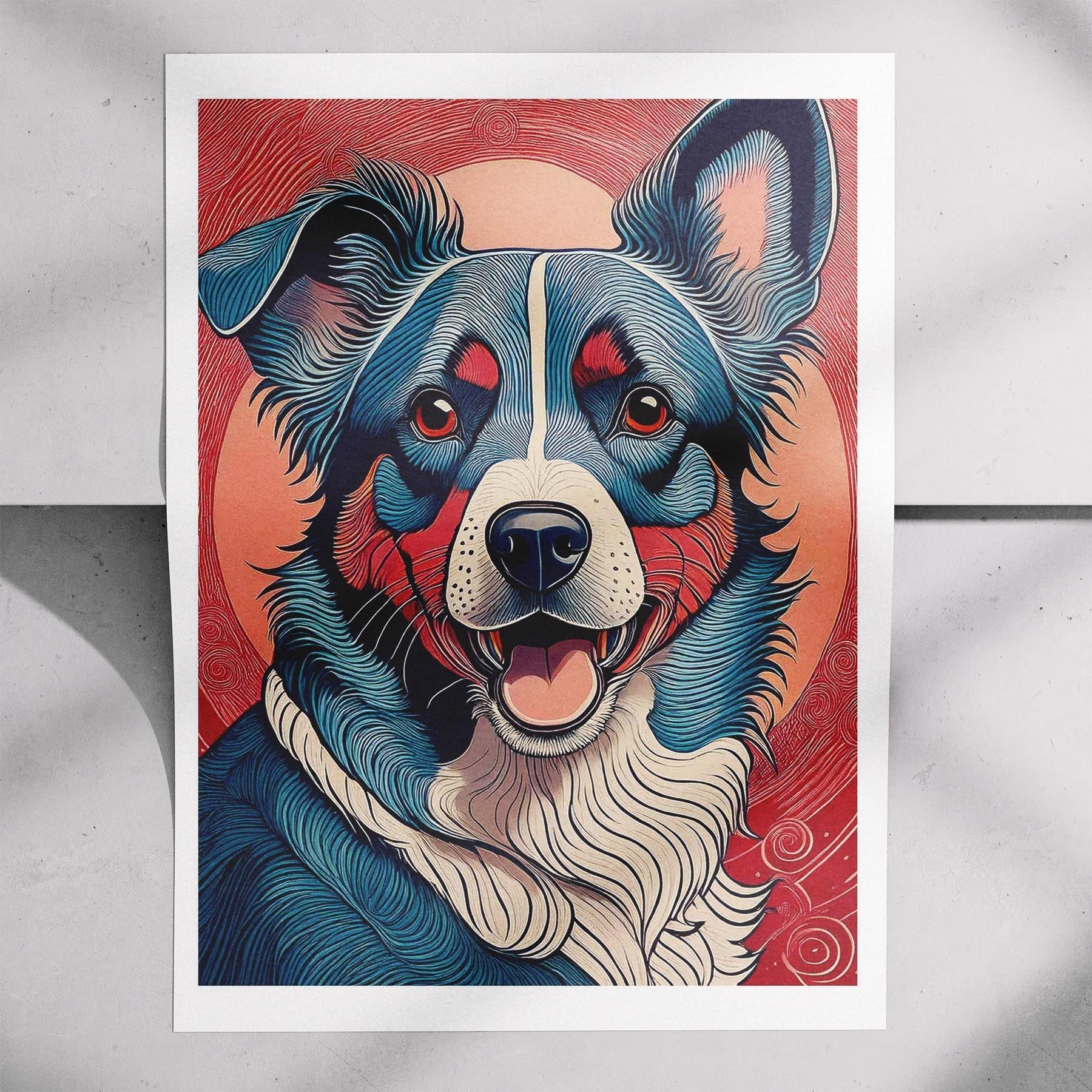 Border Collie Hokusai Japanese Inspired Dog Series image 7