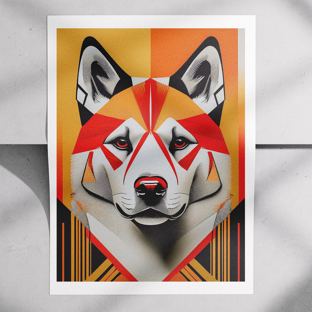 Akita Inu Geometric Orange Series image 7