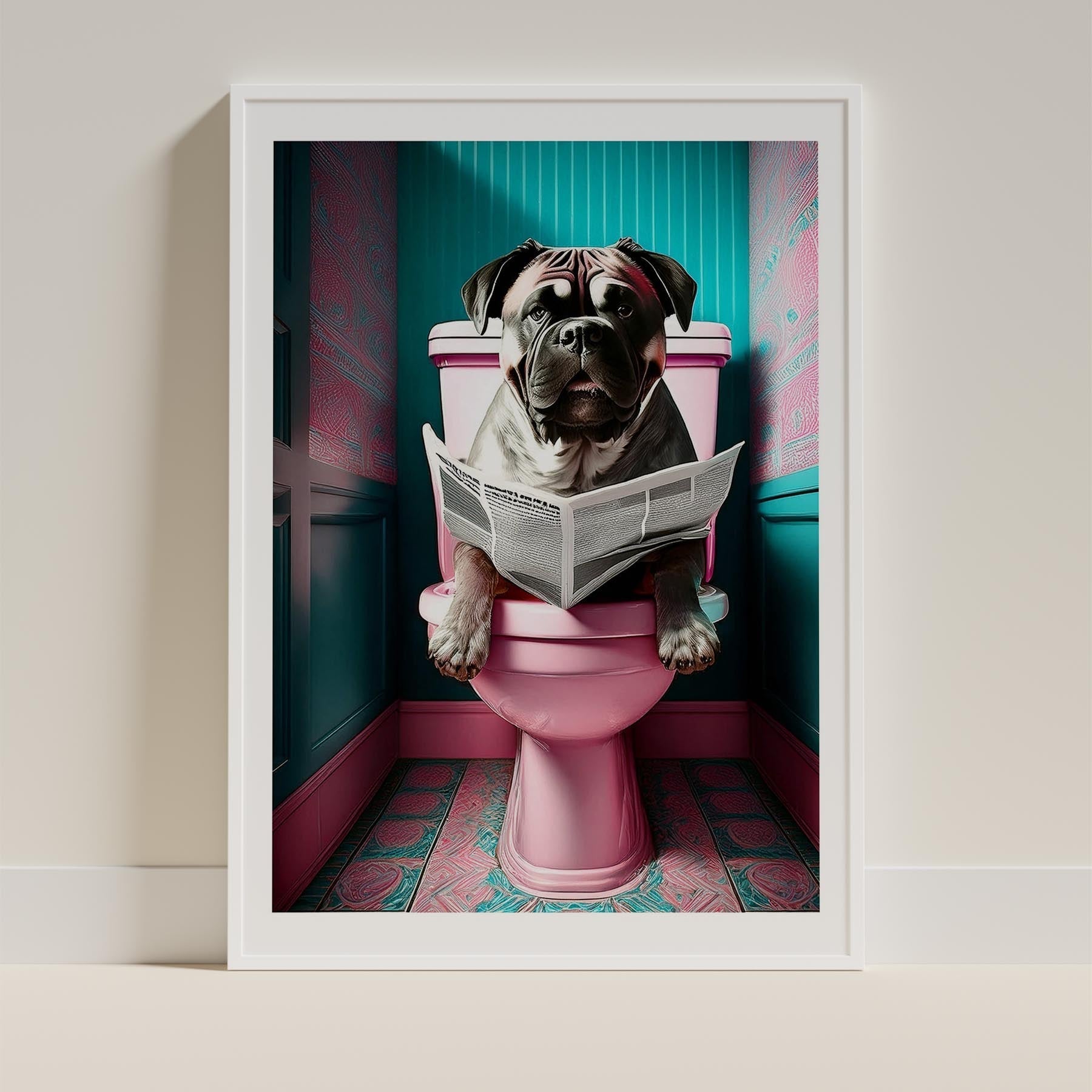 Mastiff Toilet Dogs PInk and Turquise image 9