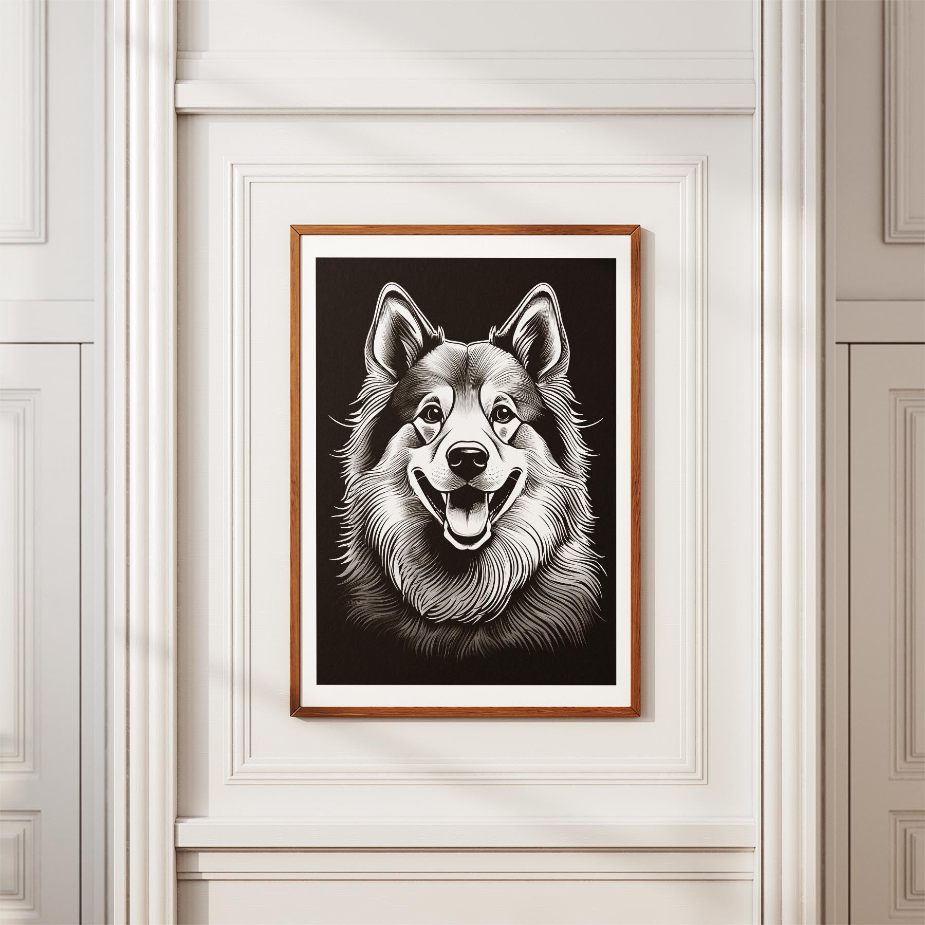 Samoyed Line Dog Series in Black and White image 3