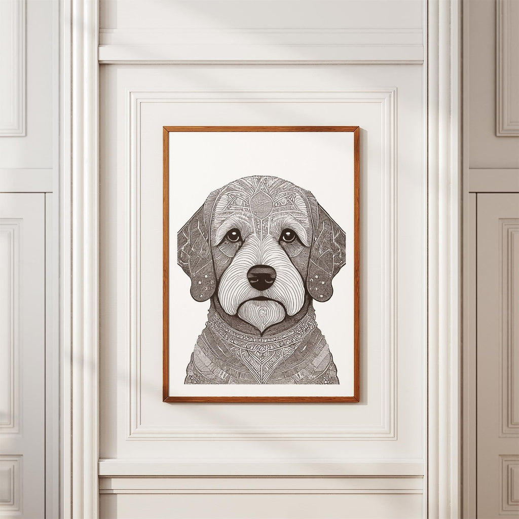 Bichon Frise Mandala Black and White Dog Series image 3