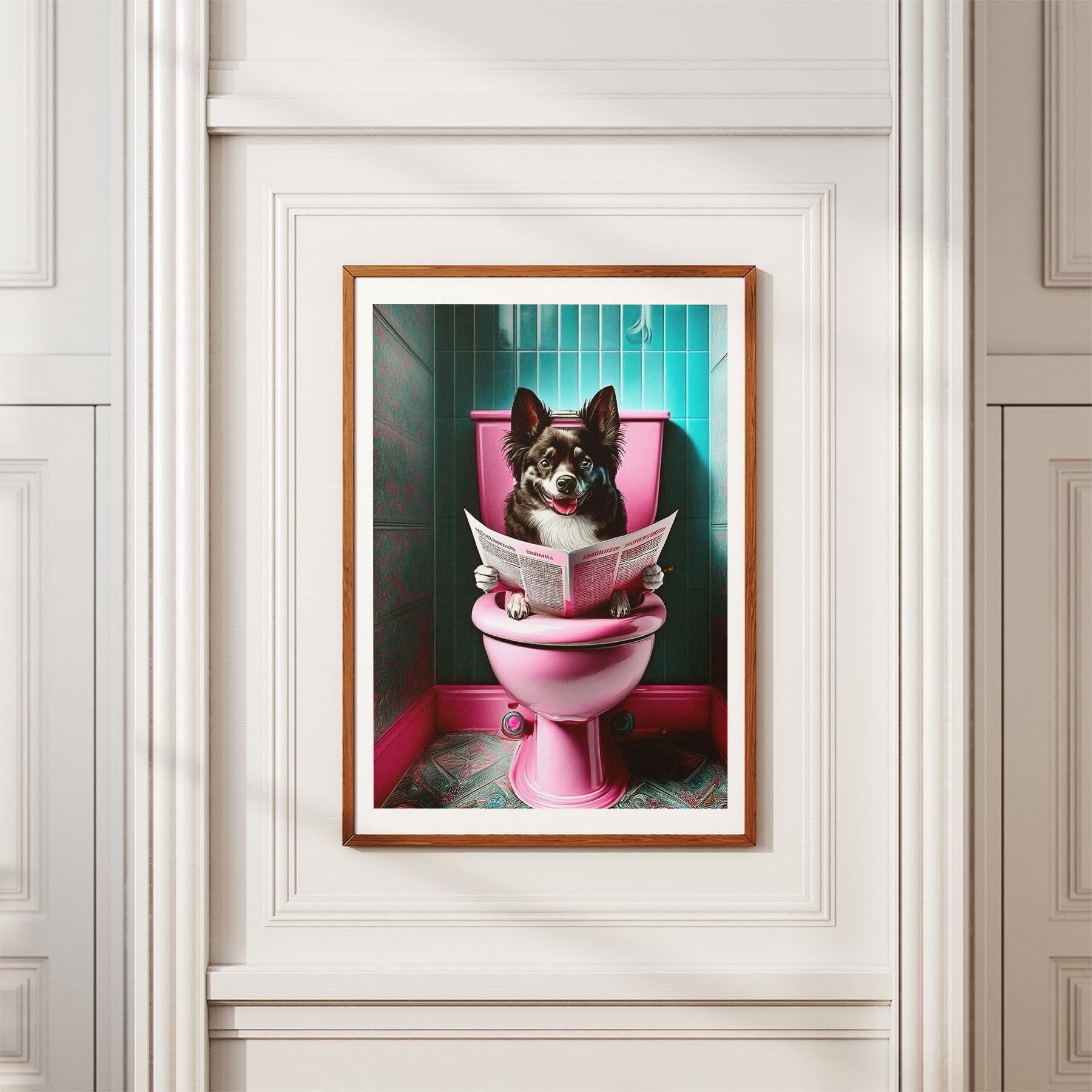 German Spitz Toilet Dogs PInk and Turquise image 3