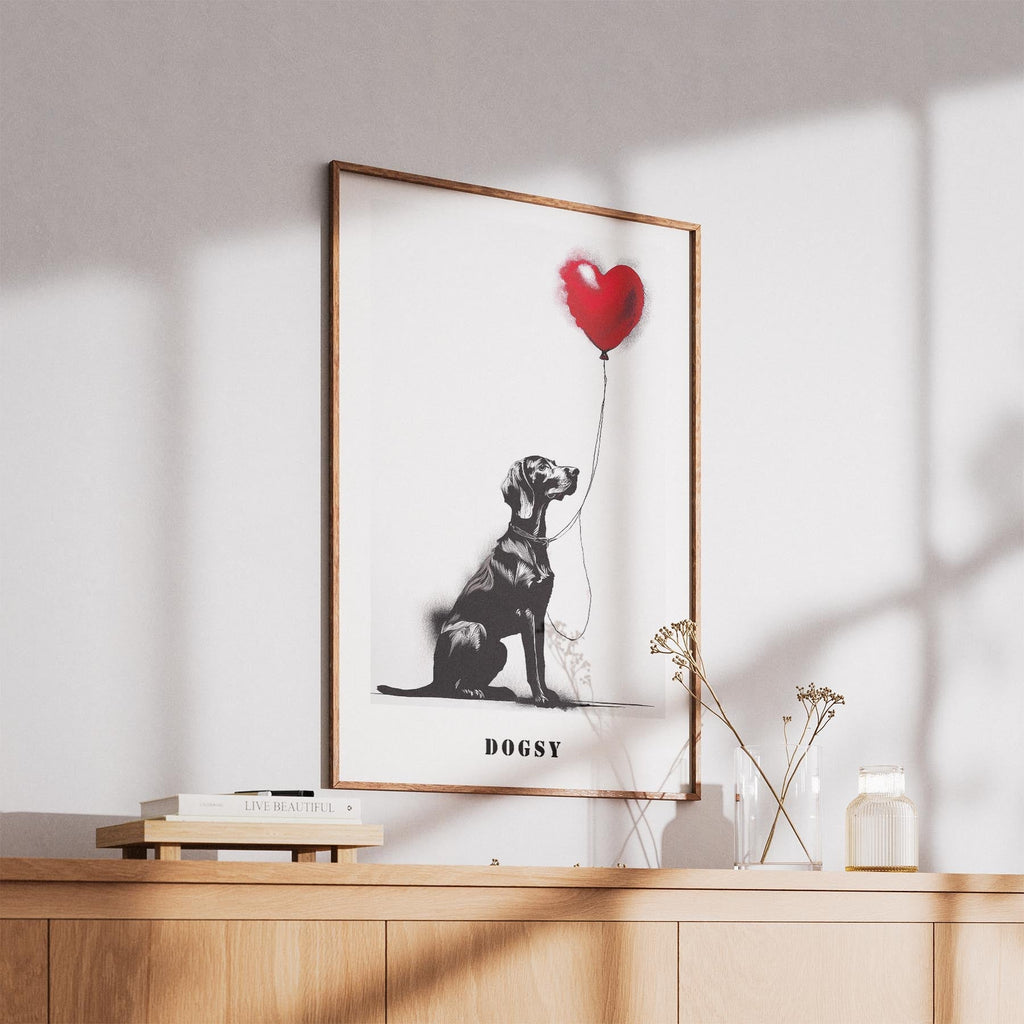 Hungarian Vizsla DOGSY Series inspired by the Art of Banksy with text Dogsy image 5