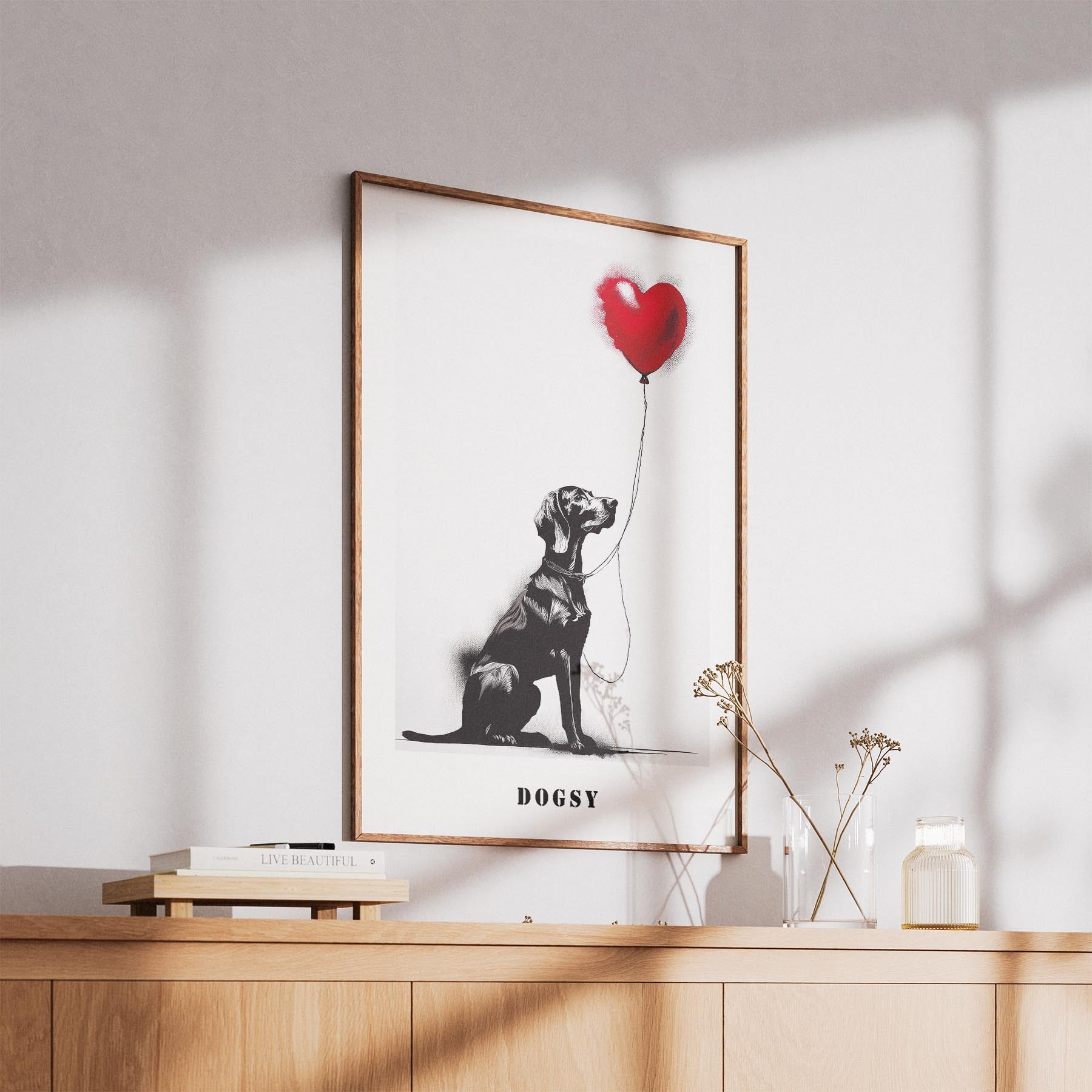 Hungarian Vizsla DOGSY Series inspired by the Art of Banksy with text Dogsy image 5