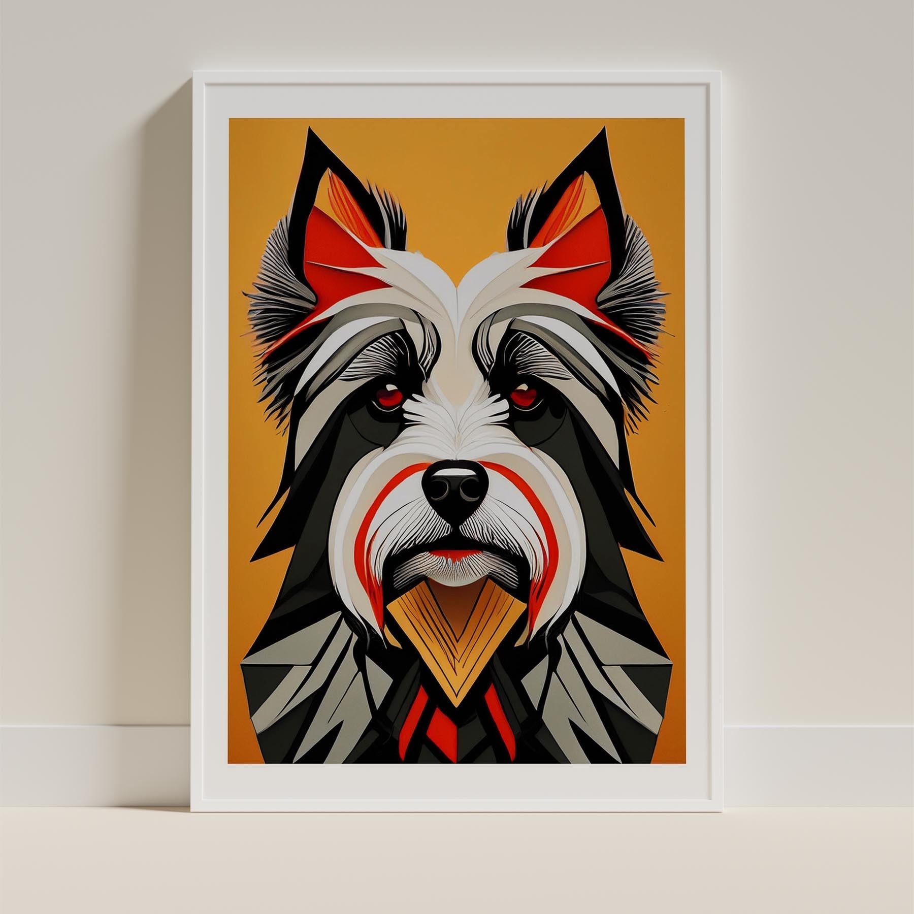 Australian Silky Terrier Geometric Orange Series image 9