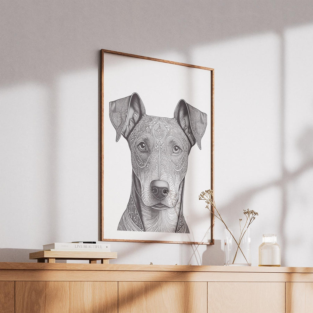 Doberman Mandala Black and White Dog Series image 5