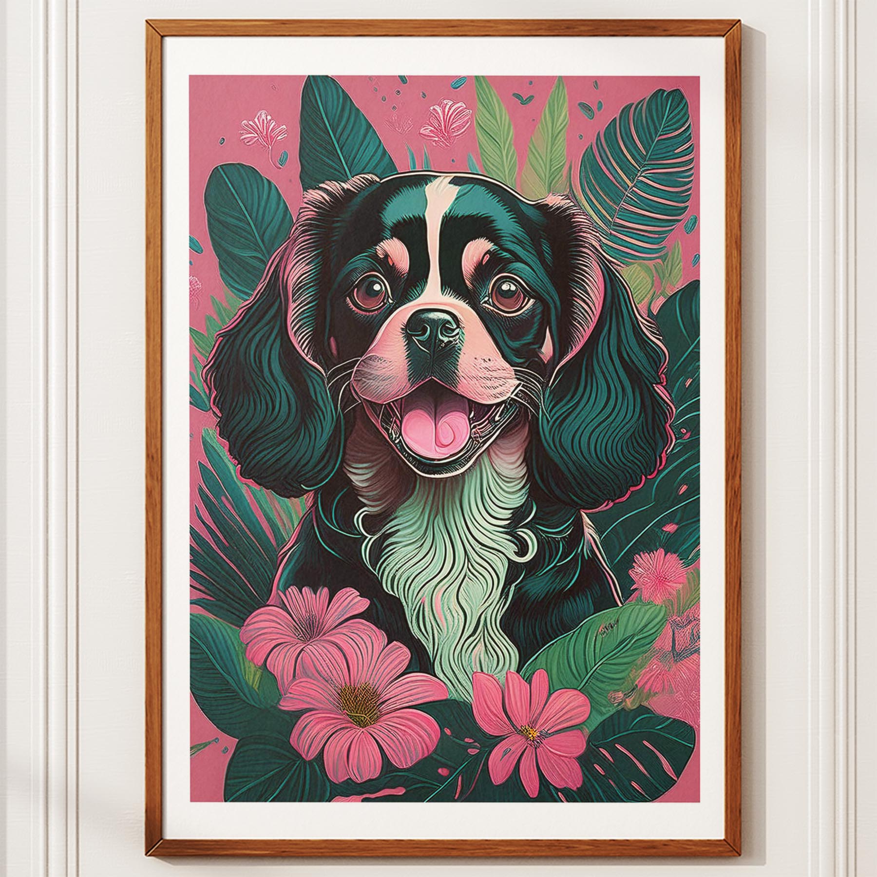 King Charles Spaniel Flowery Dog image 10