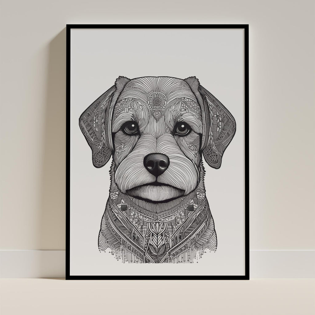 Maltese Mandala Black and White Dog Series image 0