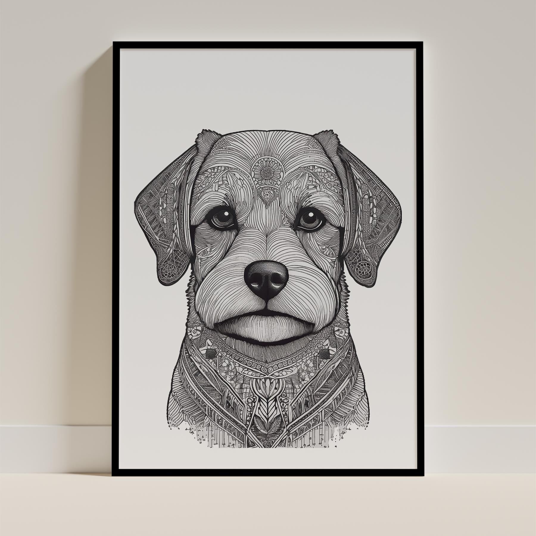 Maltese Mandala Black and White Dog Series image 0