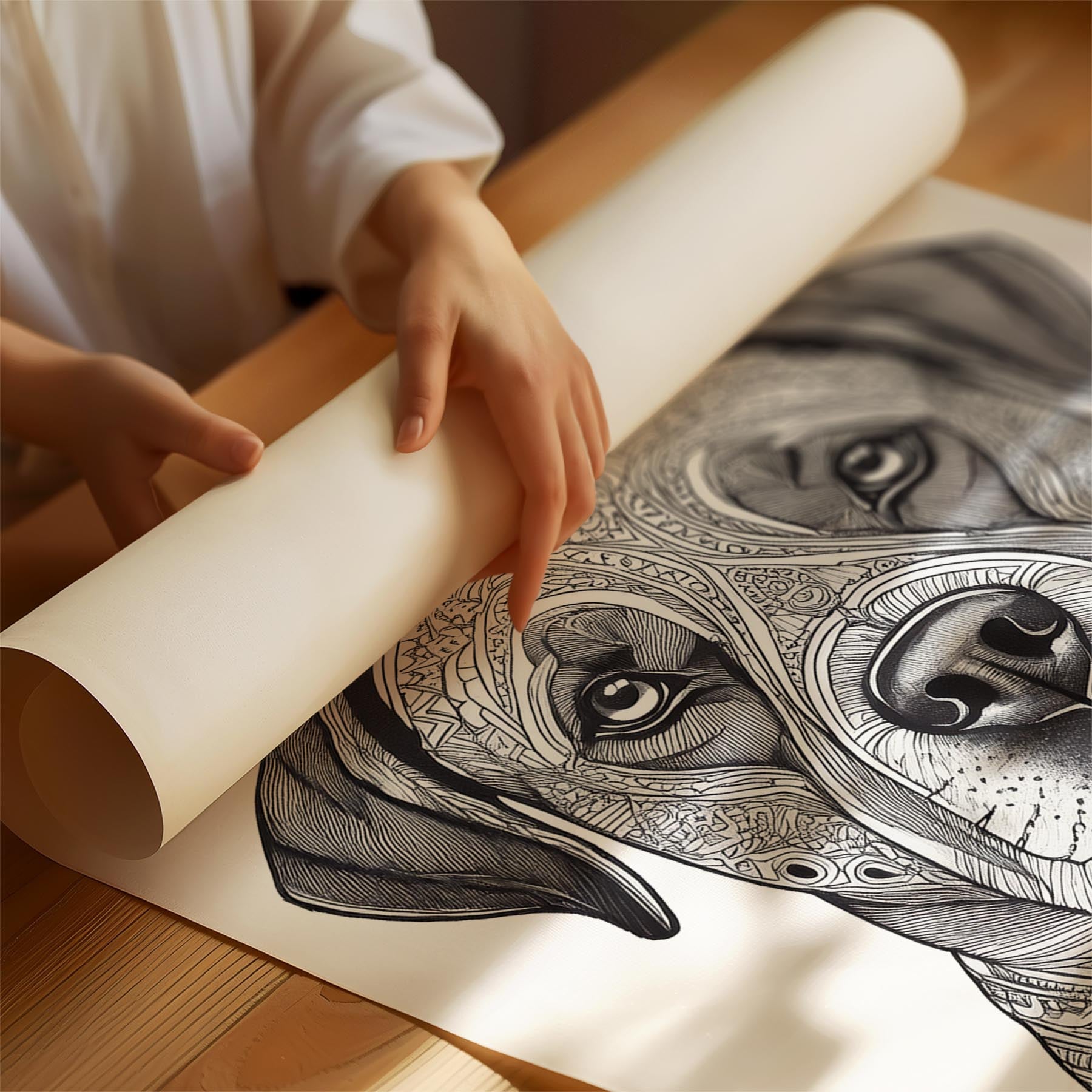 Bullmastiff Mandala Black and White Dog Series image 1