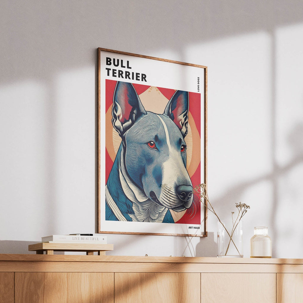 Bull Terrier Hokusai Japanese Inspired Dog Series with Text image 5