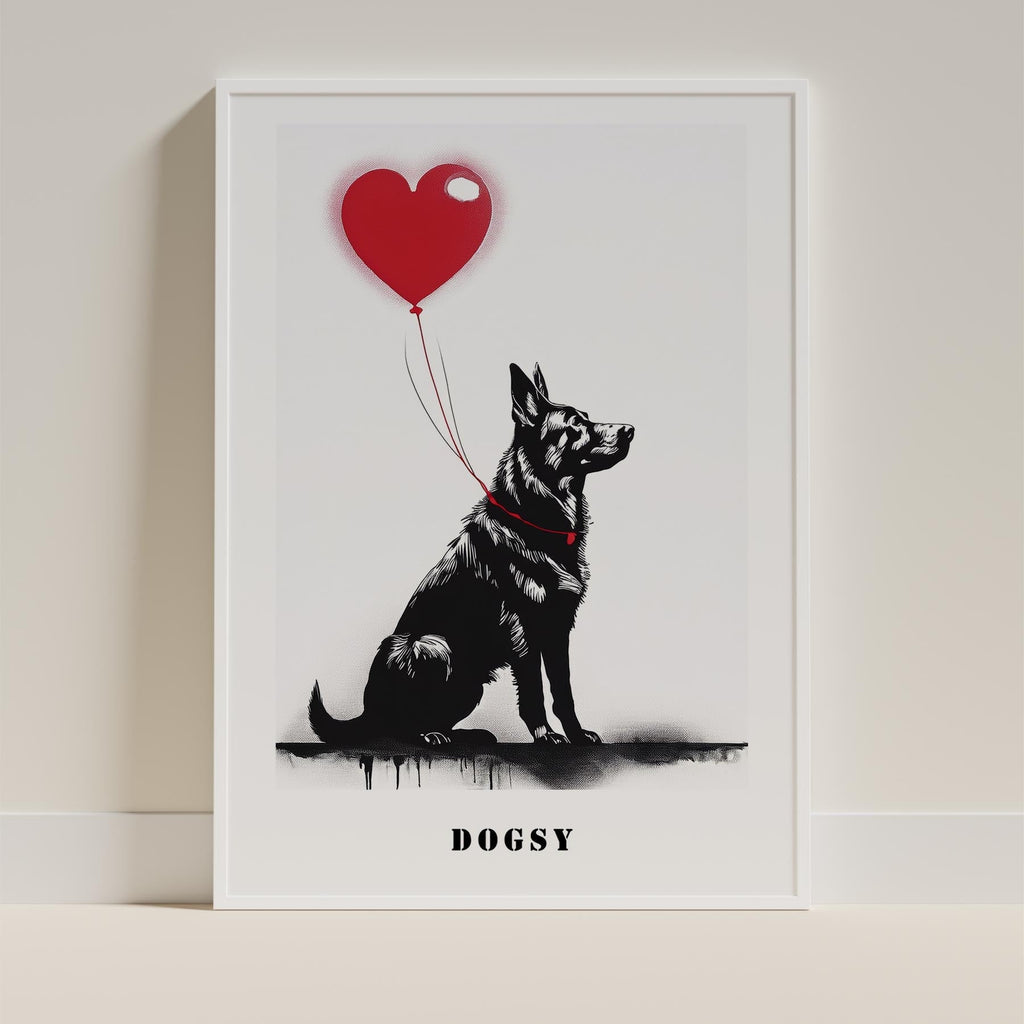 German Shepherd DOGSY Series inspired by the Art of Banksy with text Dogsy image 9