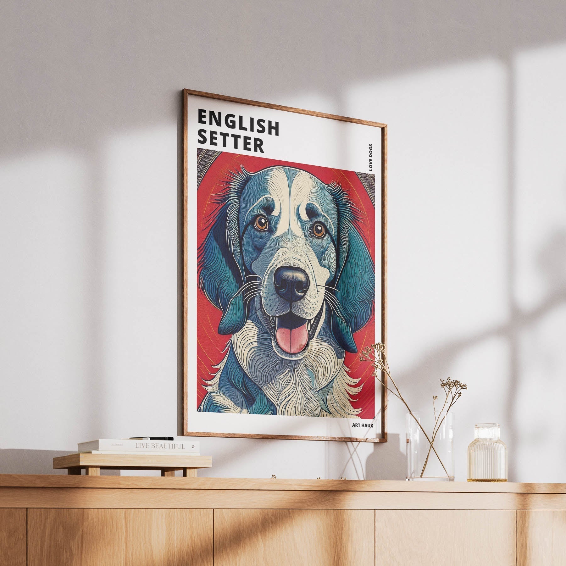 English Setter Hokusai Japanese Inspired Dog Series with Text image 5