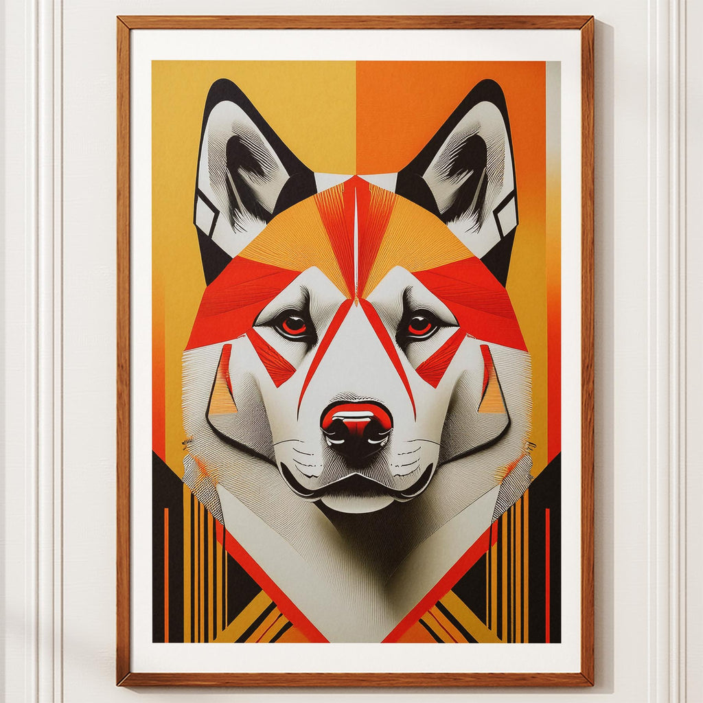 Akita Inu Geometric Orange Series image 10