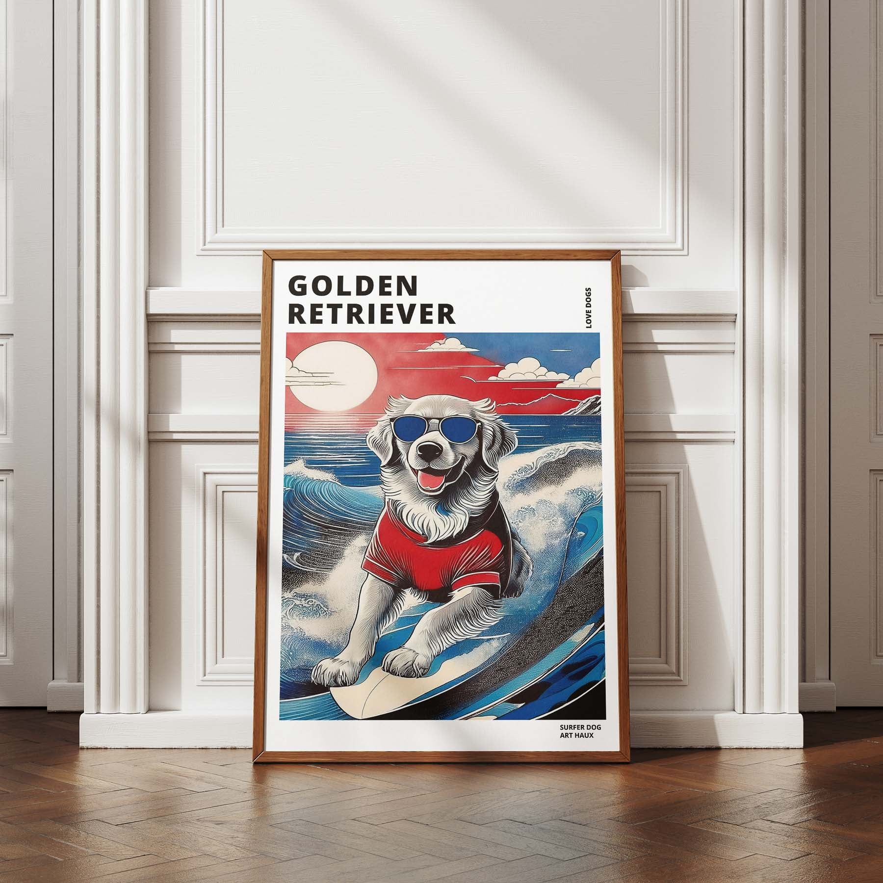 Golden Retreiver Hokosai Surfer Dogs 1 image 4