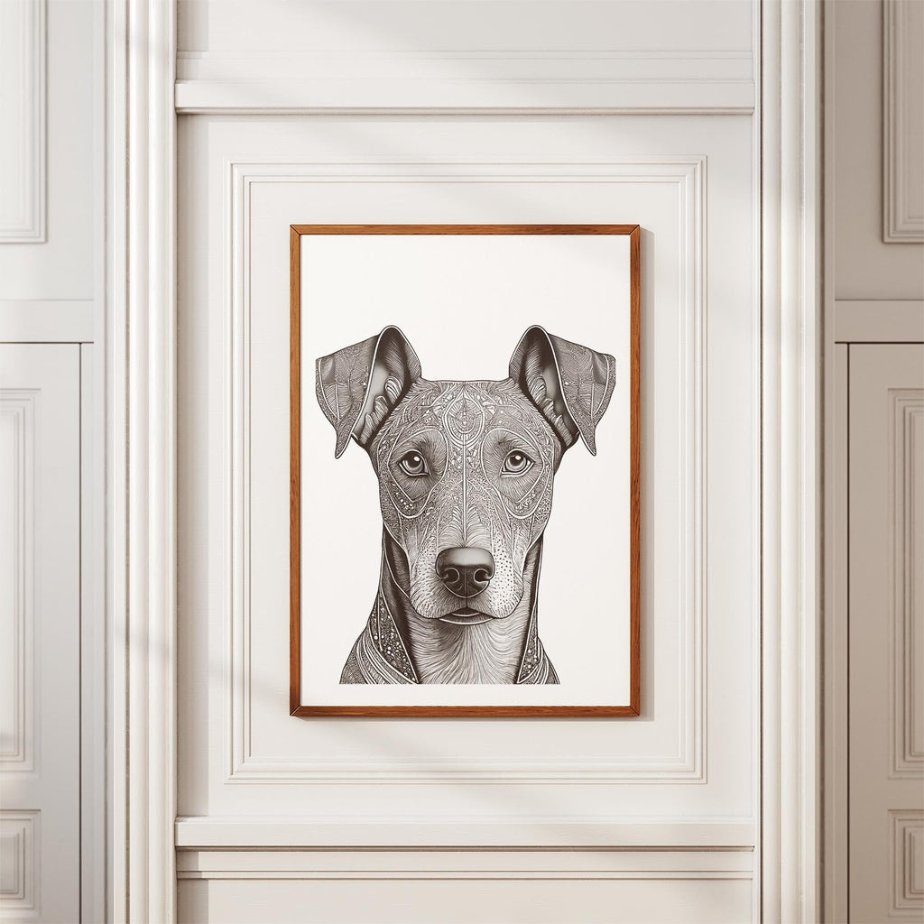 Doberman Mandala Black and White Dog Series image 3