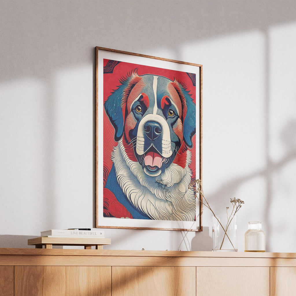 Saint Bernard Hokusai Japanese Inspired Dog Series image 5