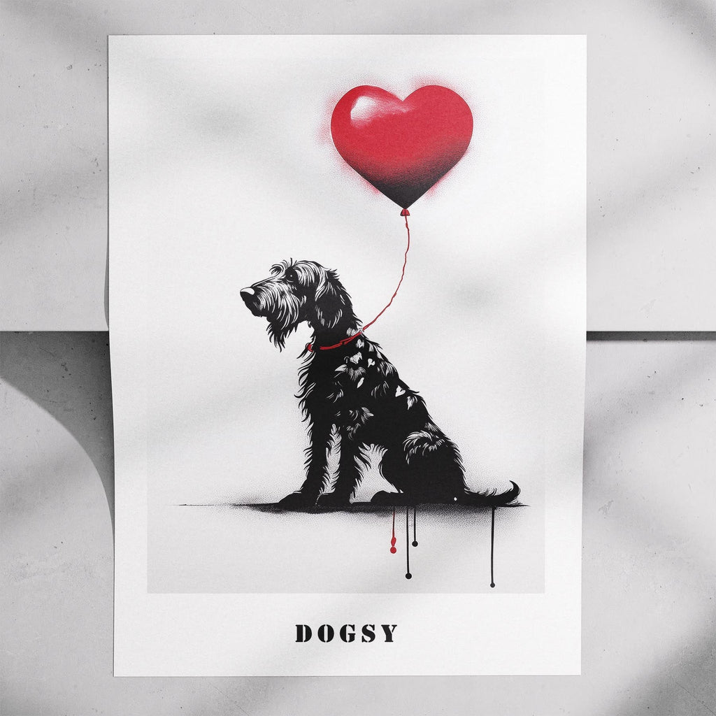 Irish Wolfhound DOGSY Series inspired by the Art of Banksy with text Dogsy image 7