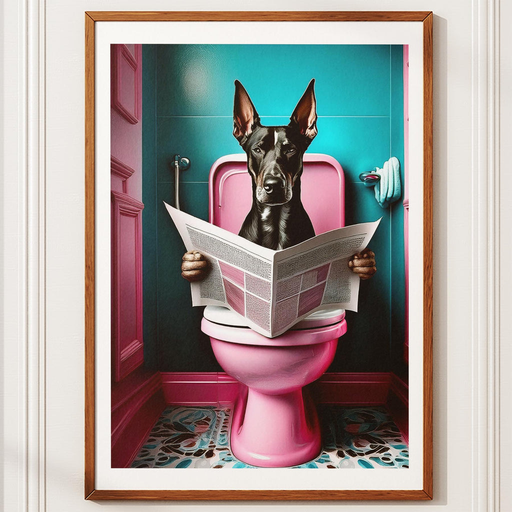 Doberman Toilet Dogs PInk and Turquise image 10