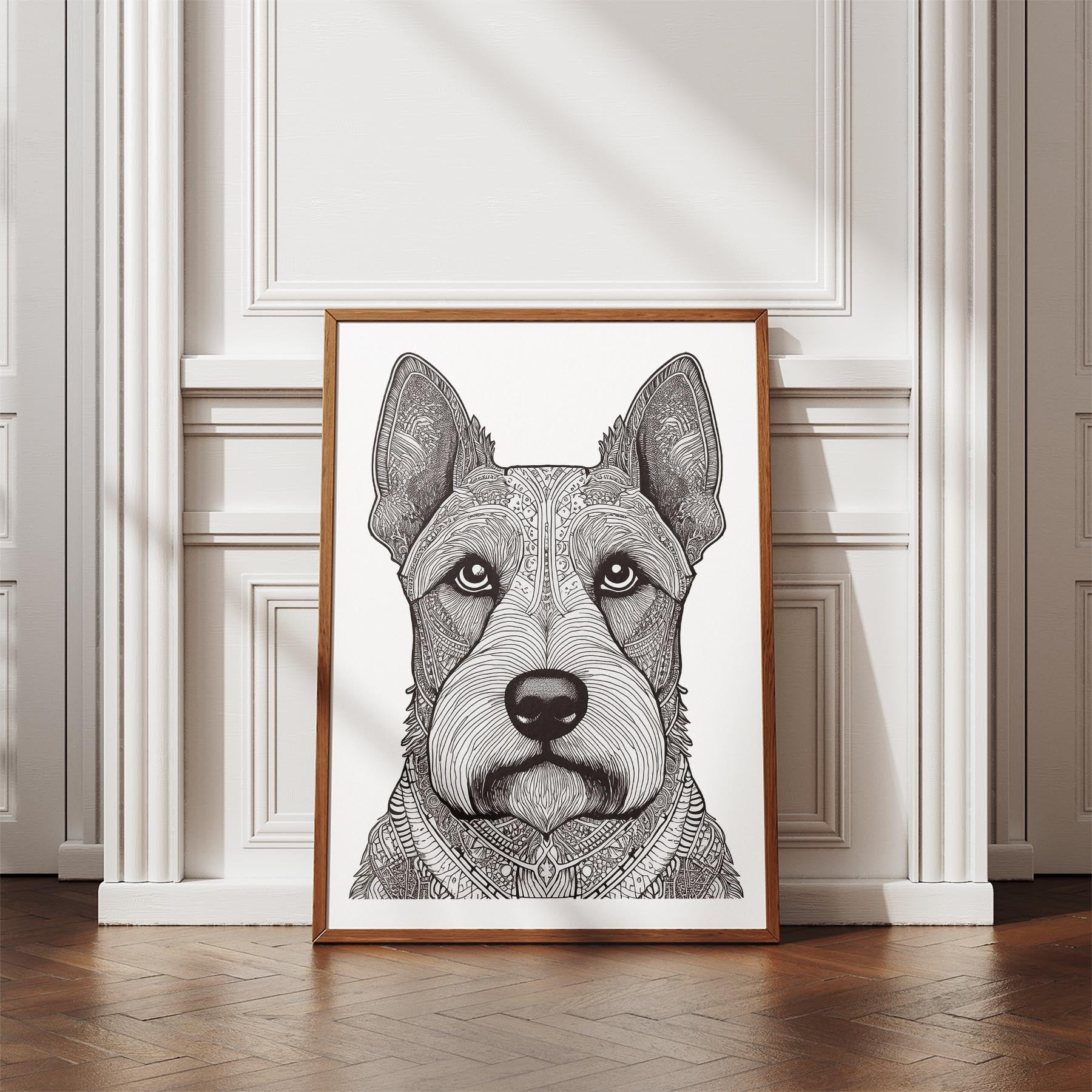 Scottish Terrier Mandala Black and White Dog Series image 4