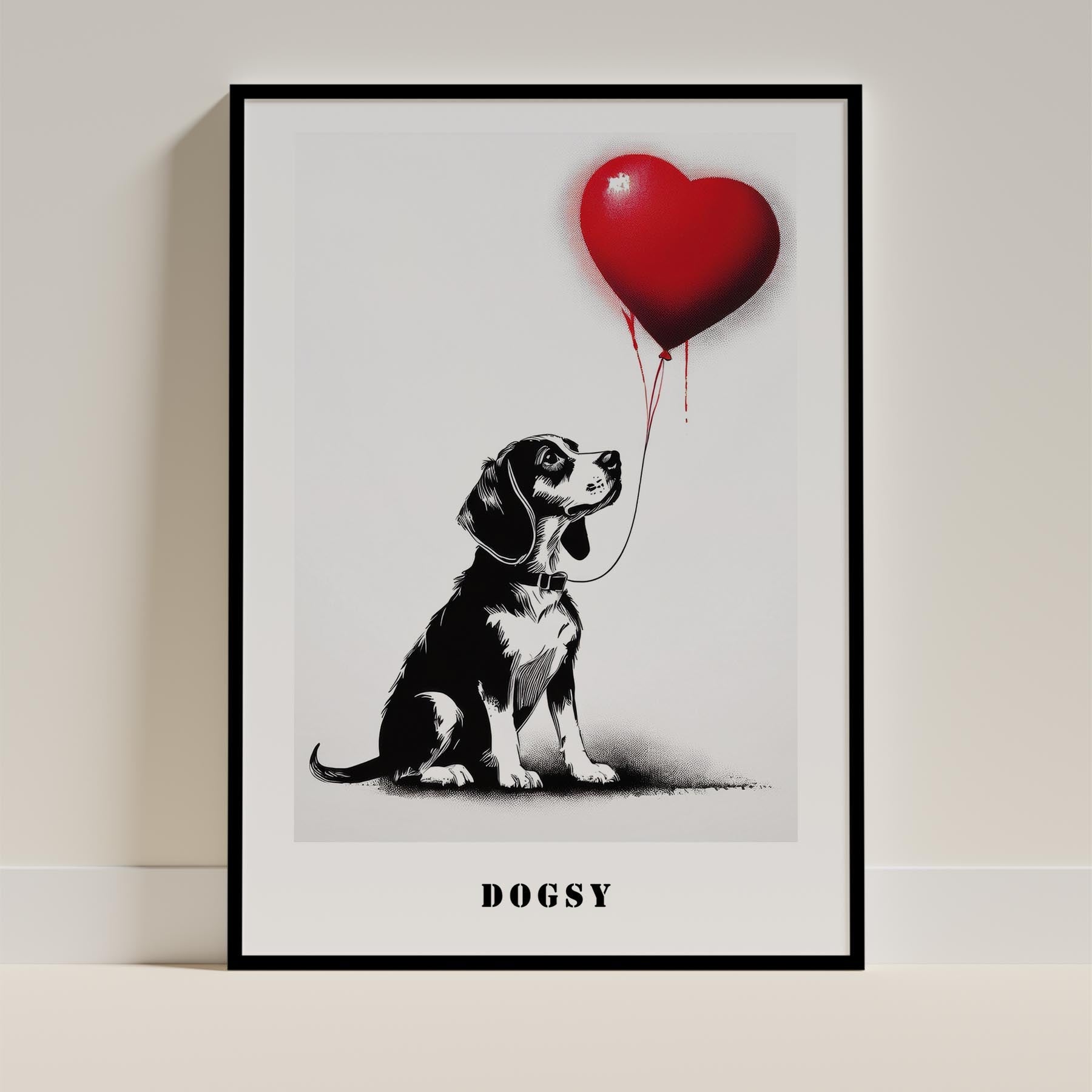 Beagle DOGSY Series inspired by the Art of Banksy with text Dogsy image 11