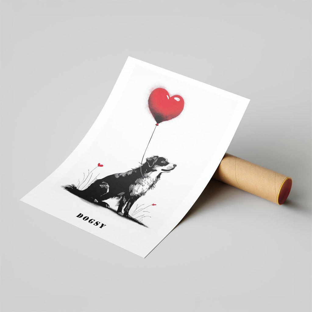 Australian Shepherd DOGSY Series inspired by the Art of Banksy with text Dogsy image 6
