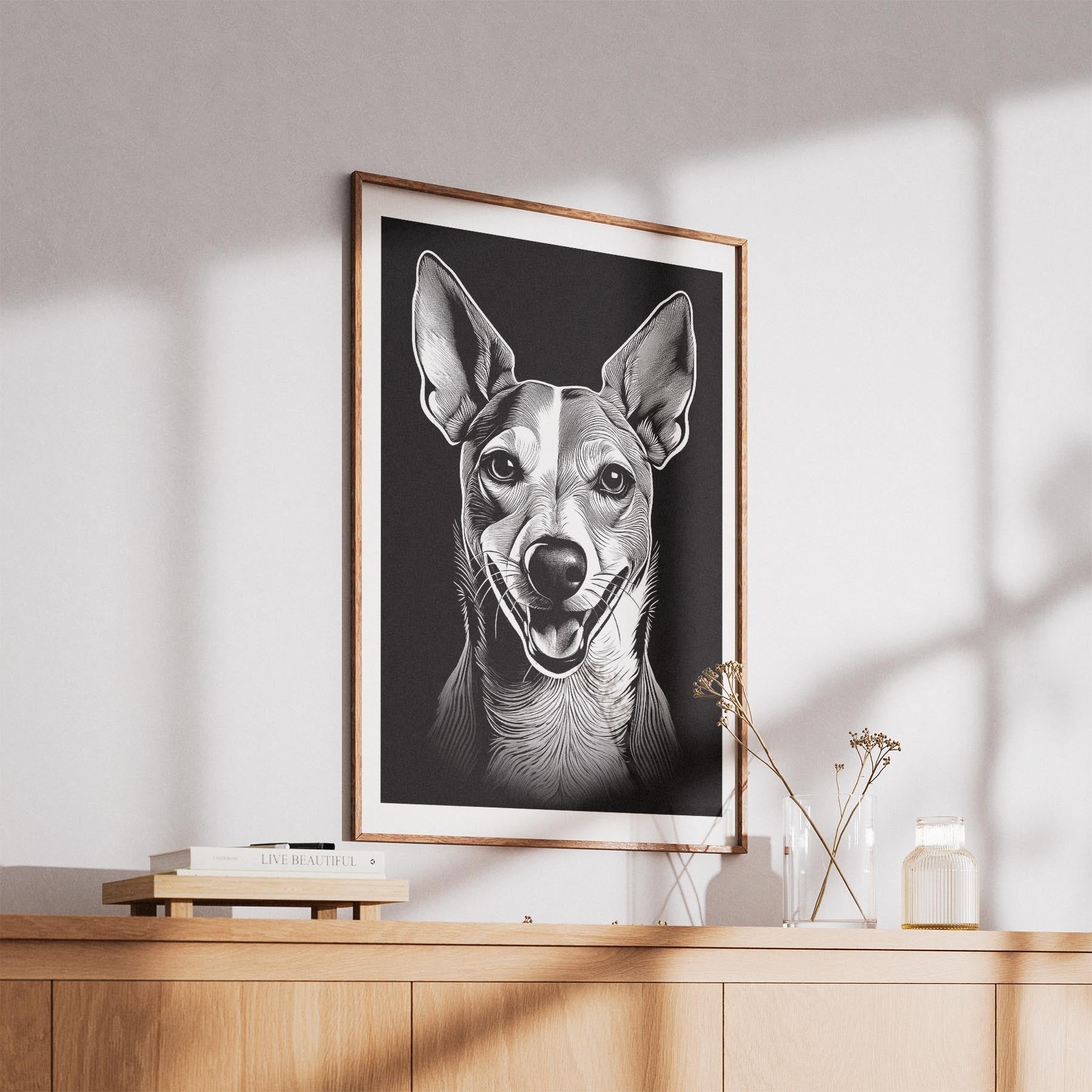 Whippet Line Dog Series in Black and White image 5